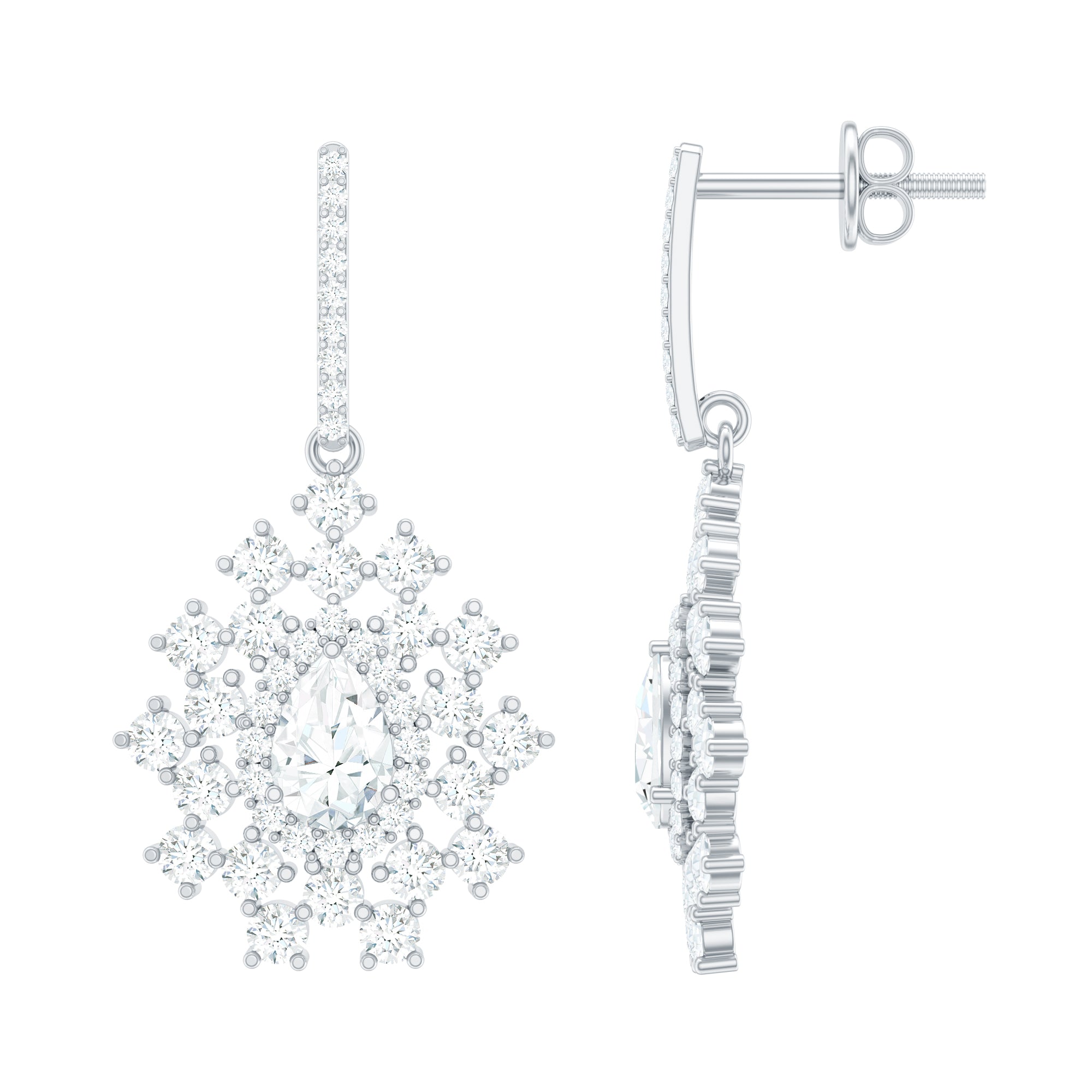 Certified Pear Shape Lab Grown Diamond Bridal Drop Earrings