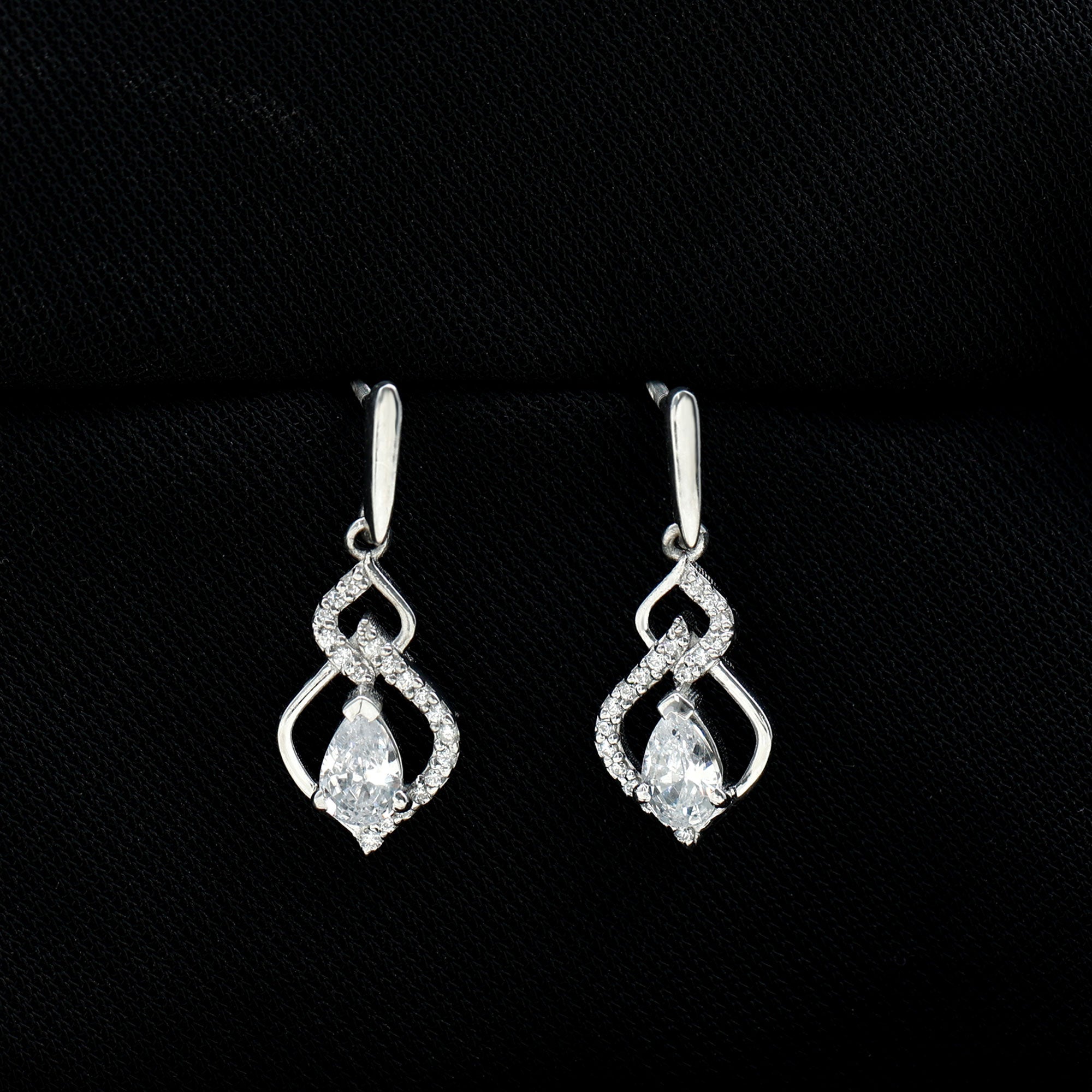Certified Lab 4X6 MM Pear Shaped Diamond Drop Bridal Earrings Lab - ( EF-VS ) - Rosec Jewels