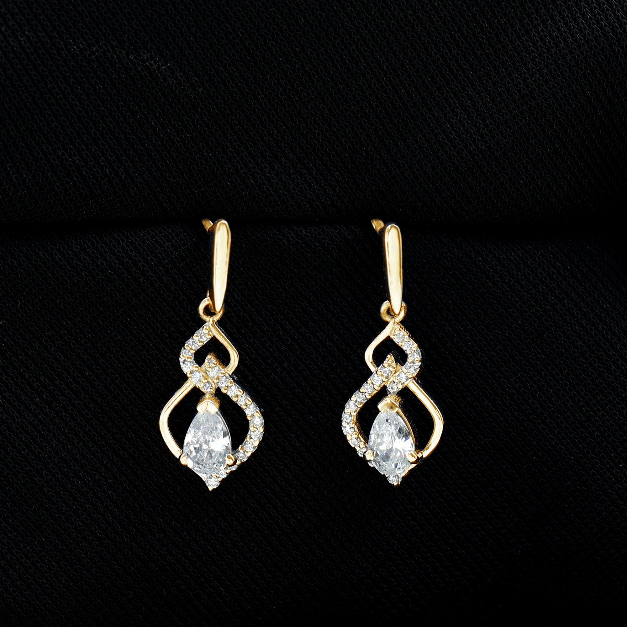 Certified Lab 4X6 MM Pear Shaped Diamond Drop Bridal Earrings Lab - ( EF-VS ) - Rosec Jewels