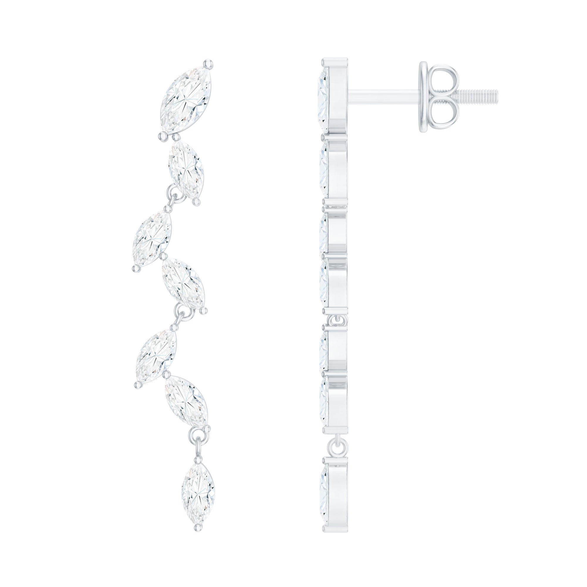 Marquise Lab Grown Diamond Bridal Dangle Earrings