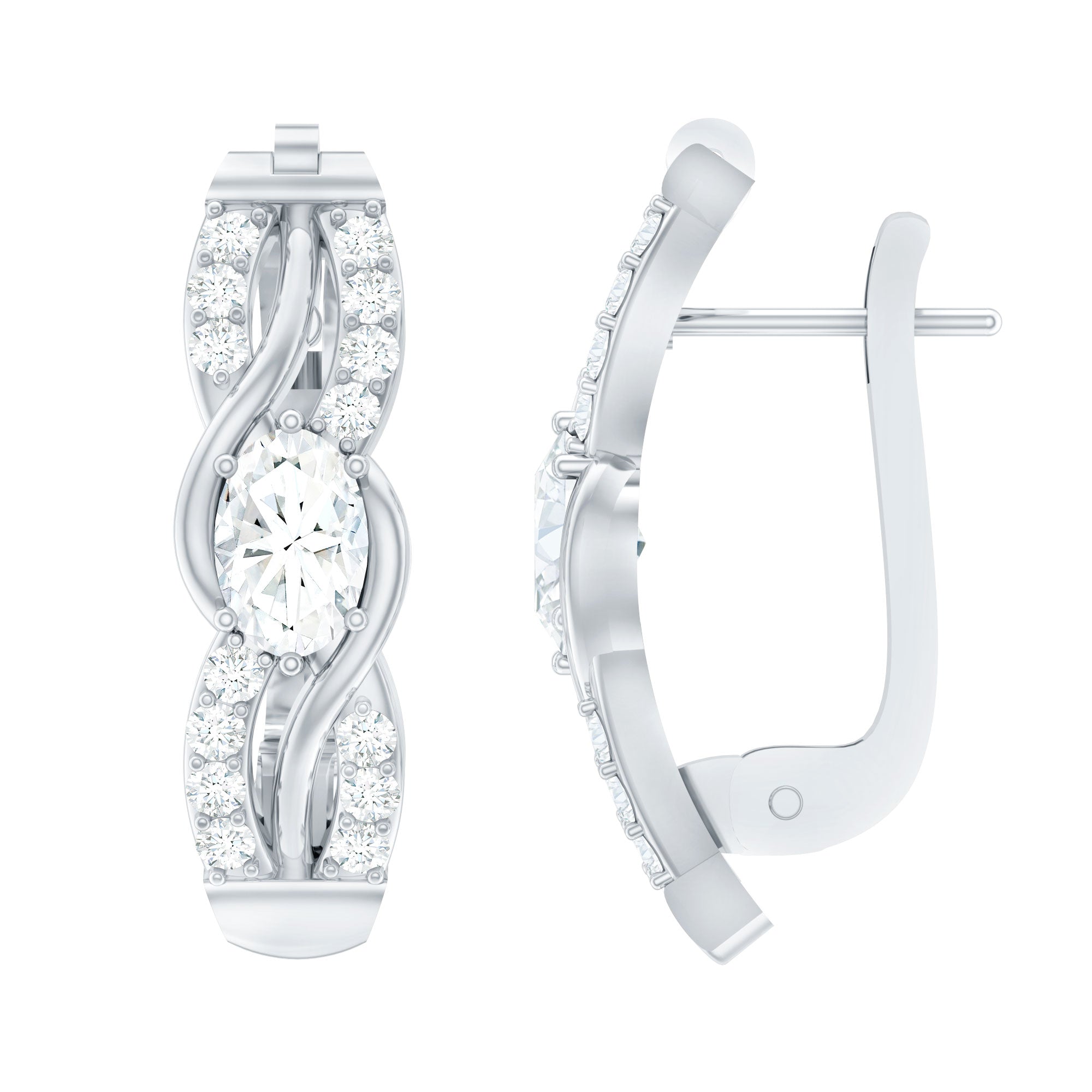 Certified Lab 4X6 mm Oval Diamond Infinity Earrings