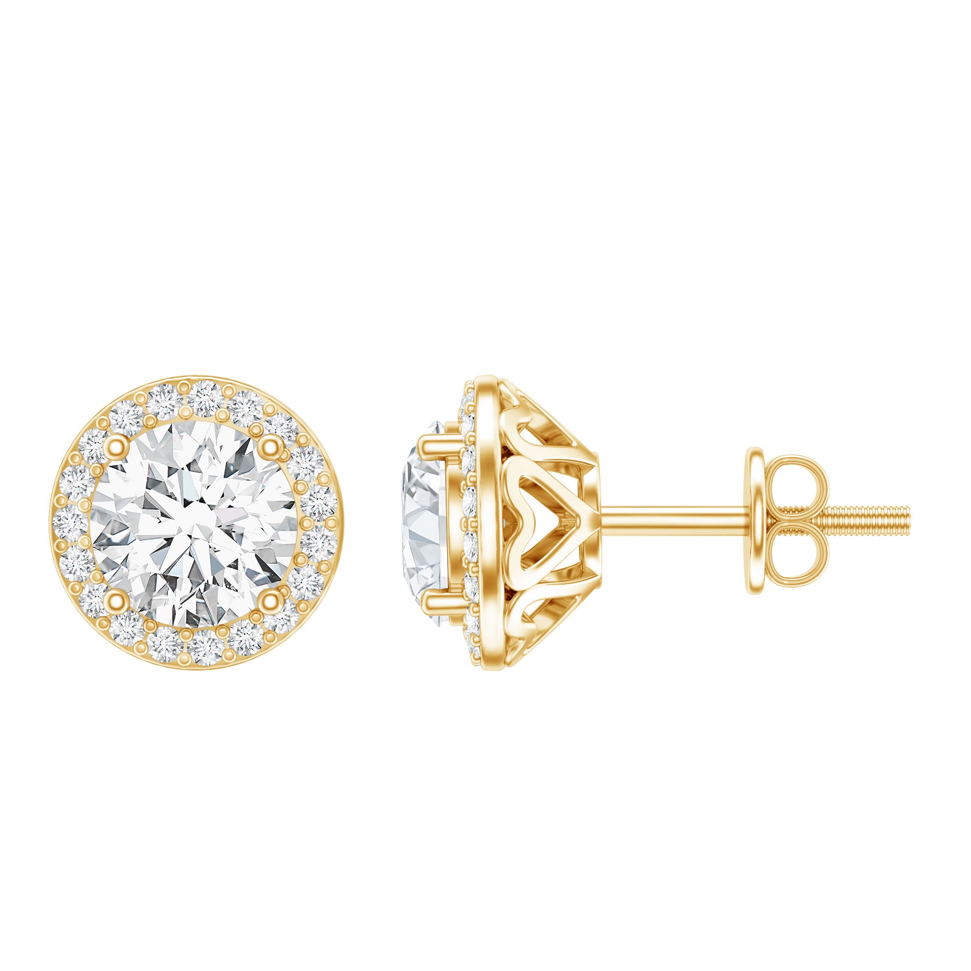 Rosec Jewels-IGI Certified Round Lab Grown Diamond Bridal Stud Earrings