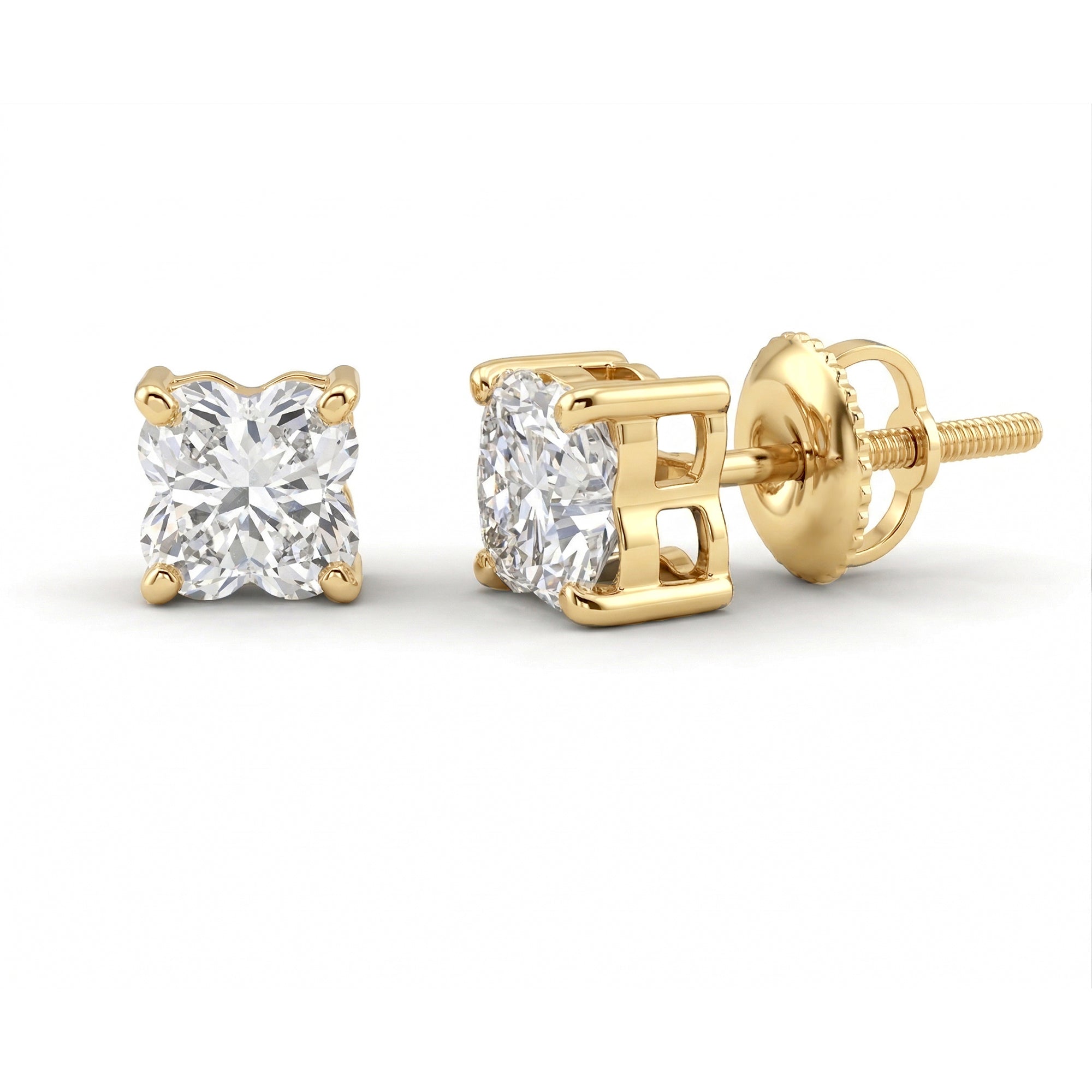 Certified 1.7 Carat Lily Cut Lab Grown Diamond Flower Stud Earrings Lab - ( EF-VS ) - Rosec Jewels