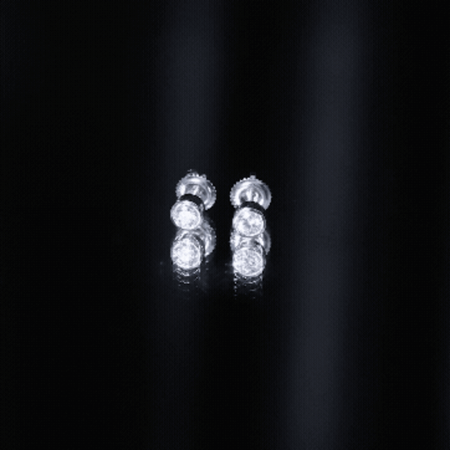 Minimalistic Bezel Set Diamond Stud Earrings Natural - ( HI-SI ) - Rosec Jewels
