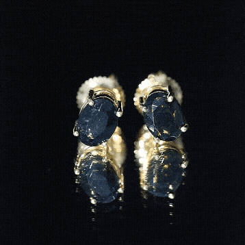 Real Black Opal Solitaire Stud Earrings in 4 Prong Setting AAA - Rosec Jewels