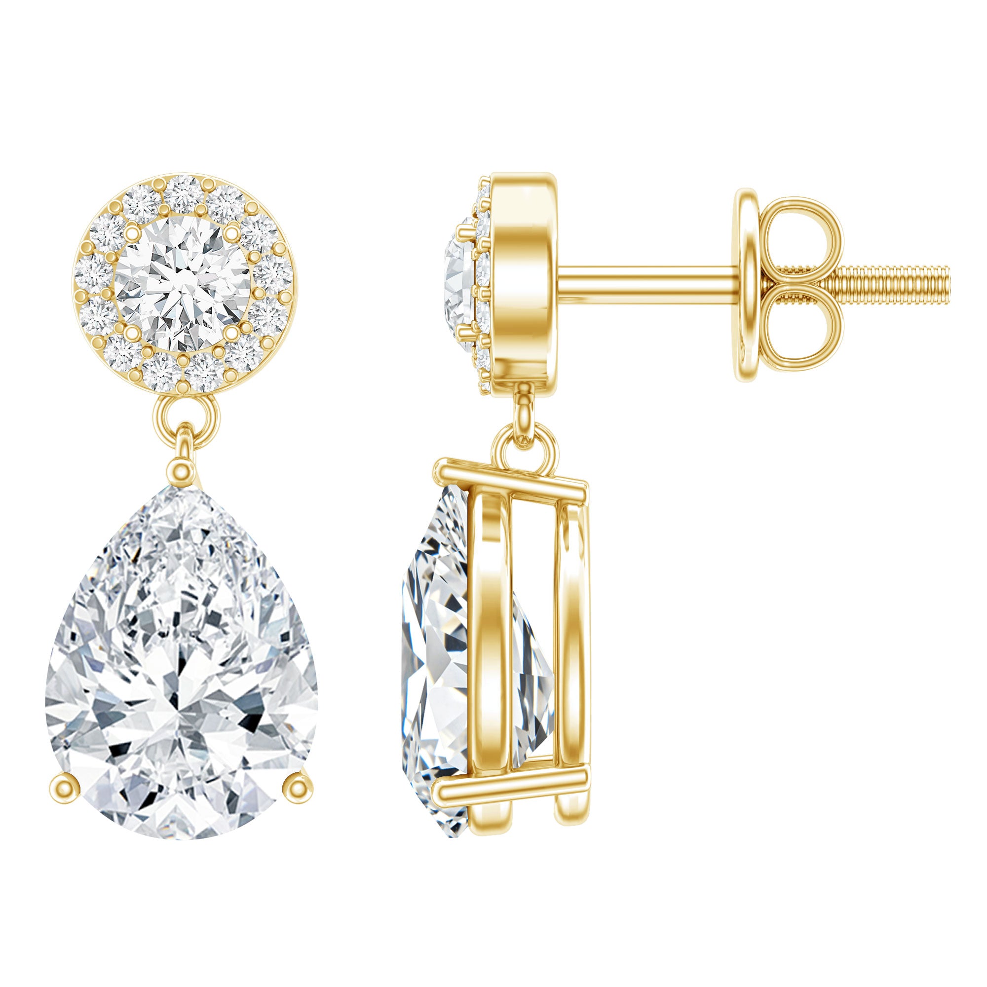 Classic Zircon Bridal Drop Earrings AAAA - Rosec Jewels
