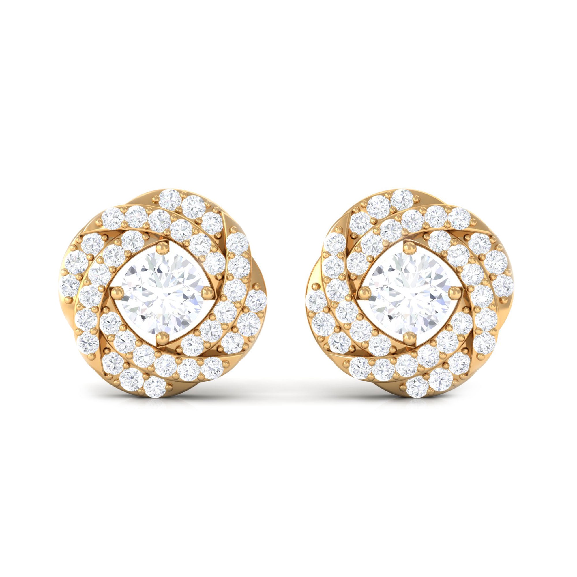 Rosec Jewels-1/2 CT Classic Diamond Swirl Stud Earrings