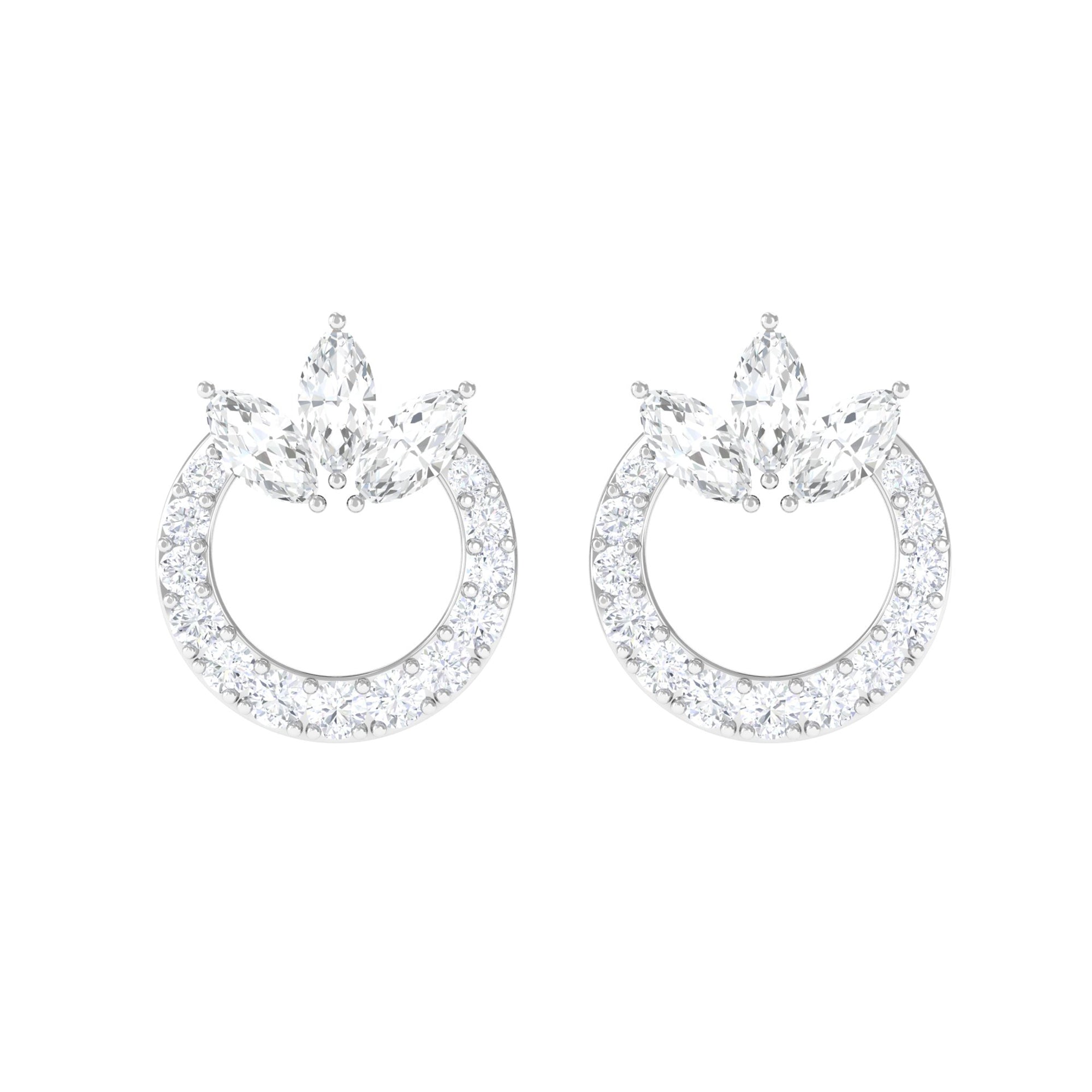 Rosec Jewels-Nature Inspired Diamond Eternity Stud Earrings