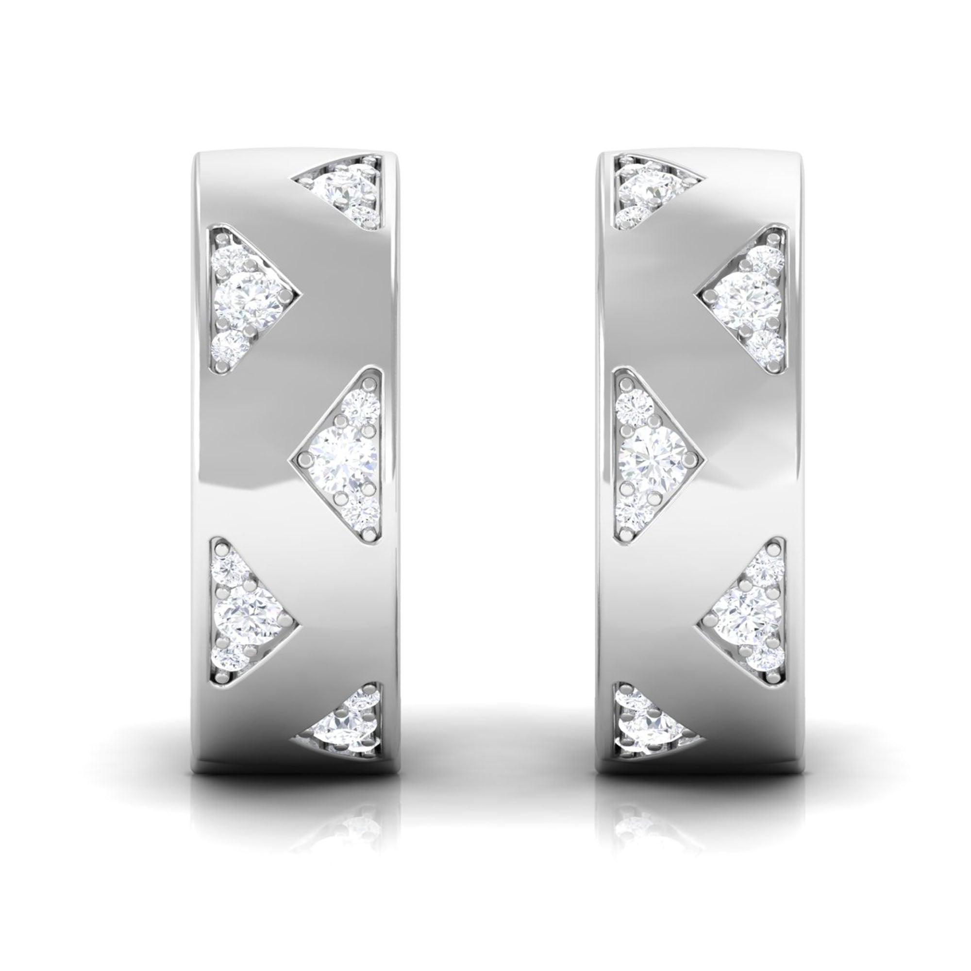 Rosec Jewels-Small Gold Hoop Earrings with Diamond Accents