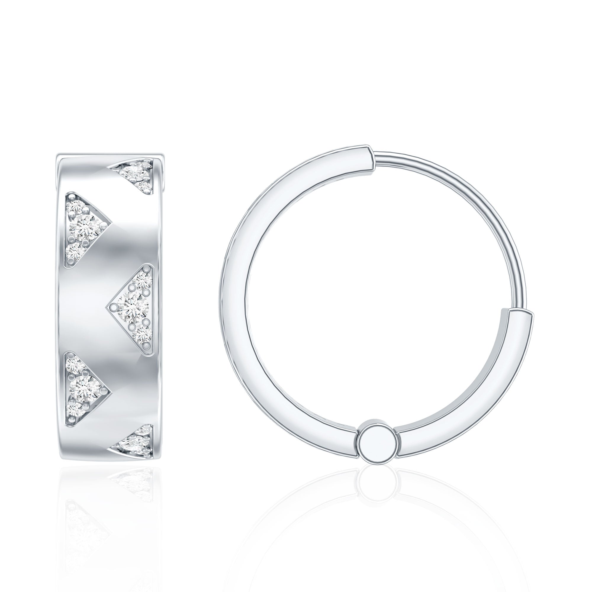 Certified Diamond Hoops For Women Natural - ( HI-SI ) - Rosec Jewels