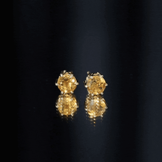 2.4 Carat Claw Set Citrine Solitaire Stud Earrings AAA - Rosec Jewels