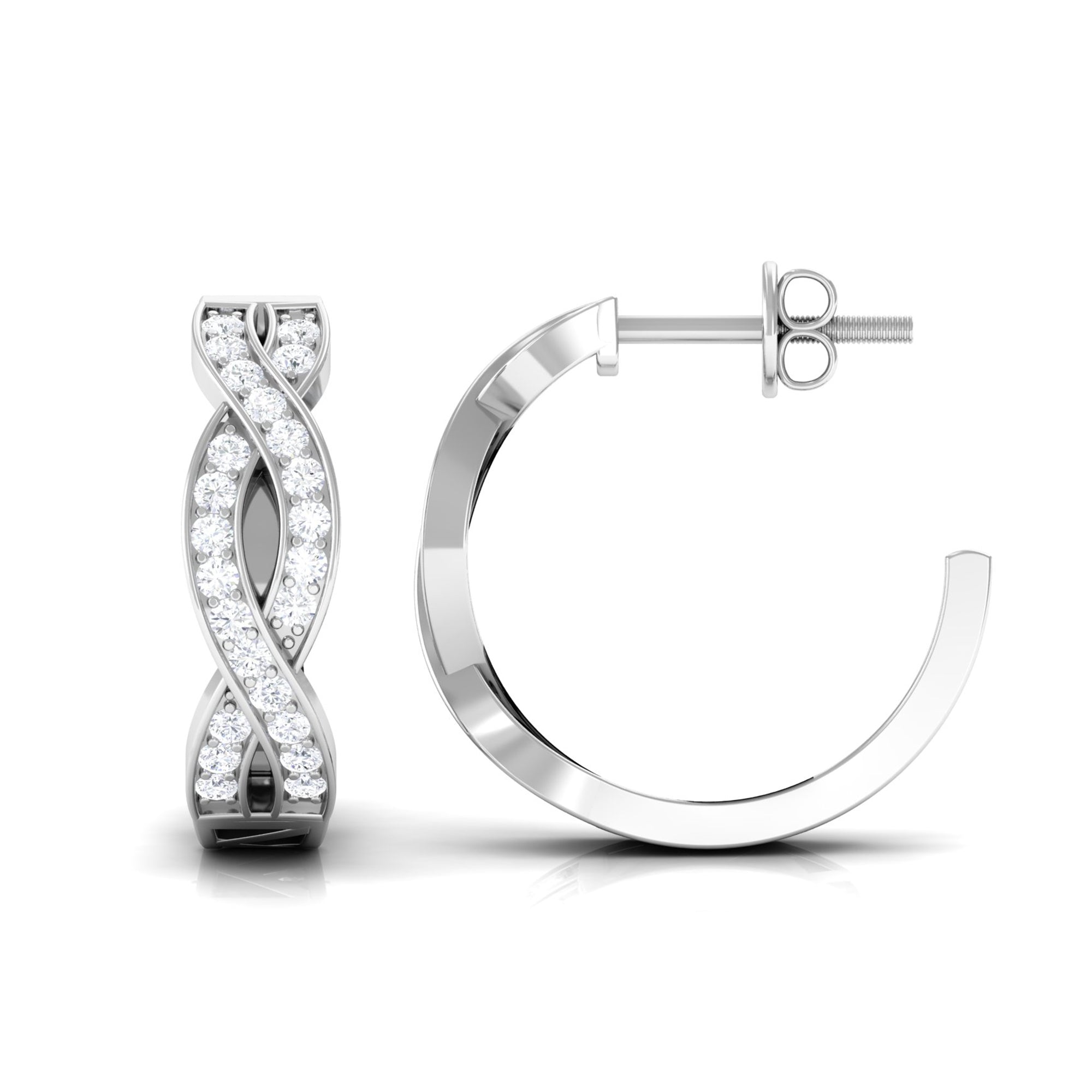 Rosec Jewels-Round Diamond Infinity Hinged Hoop Earrings