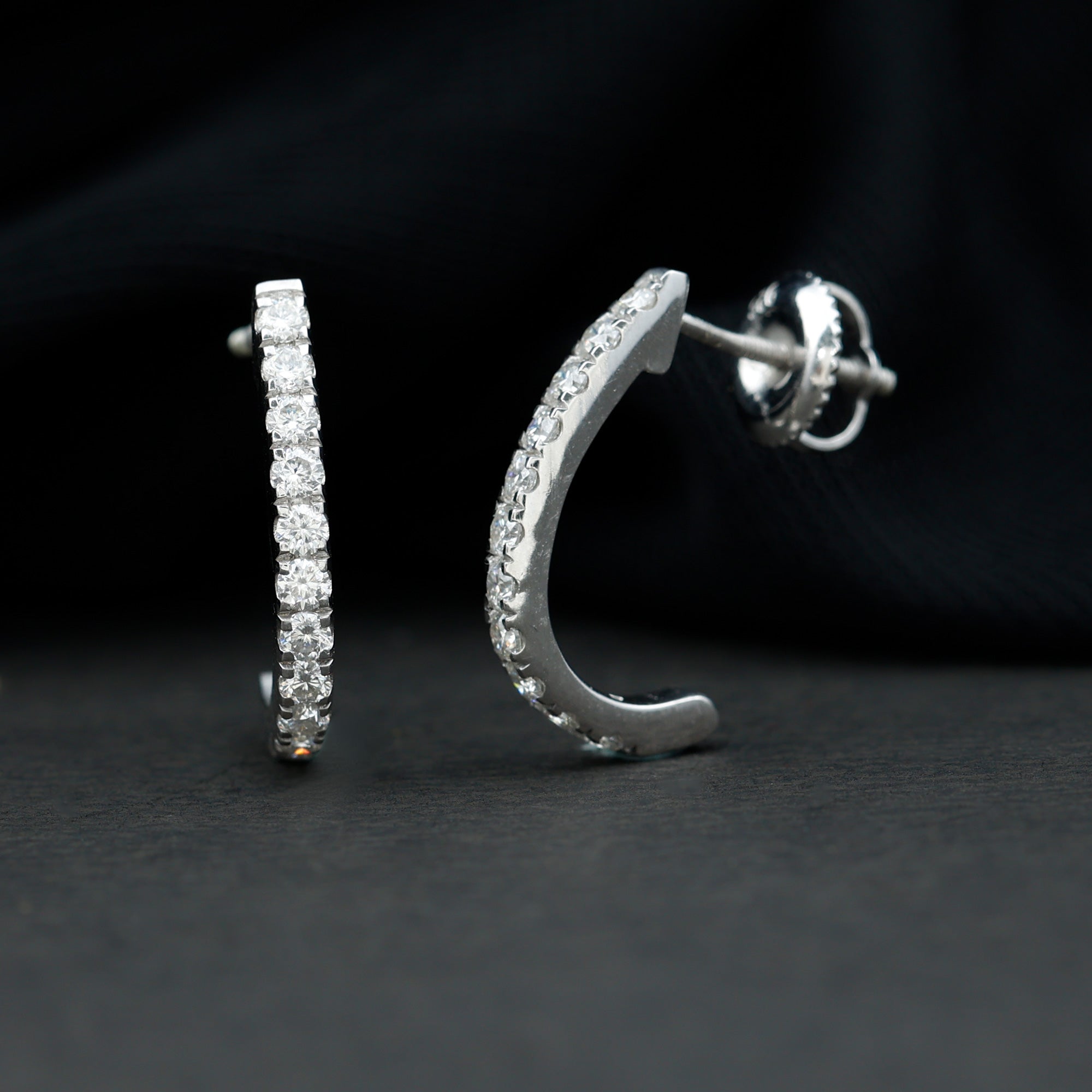 Certified Moissanite Hoop Earrings For Women D-VS1 - Rosec Jewels