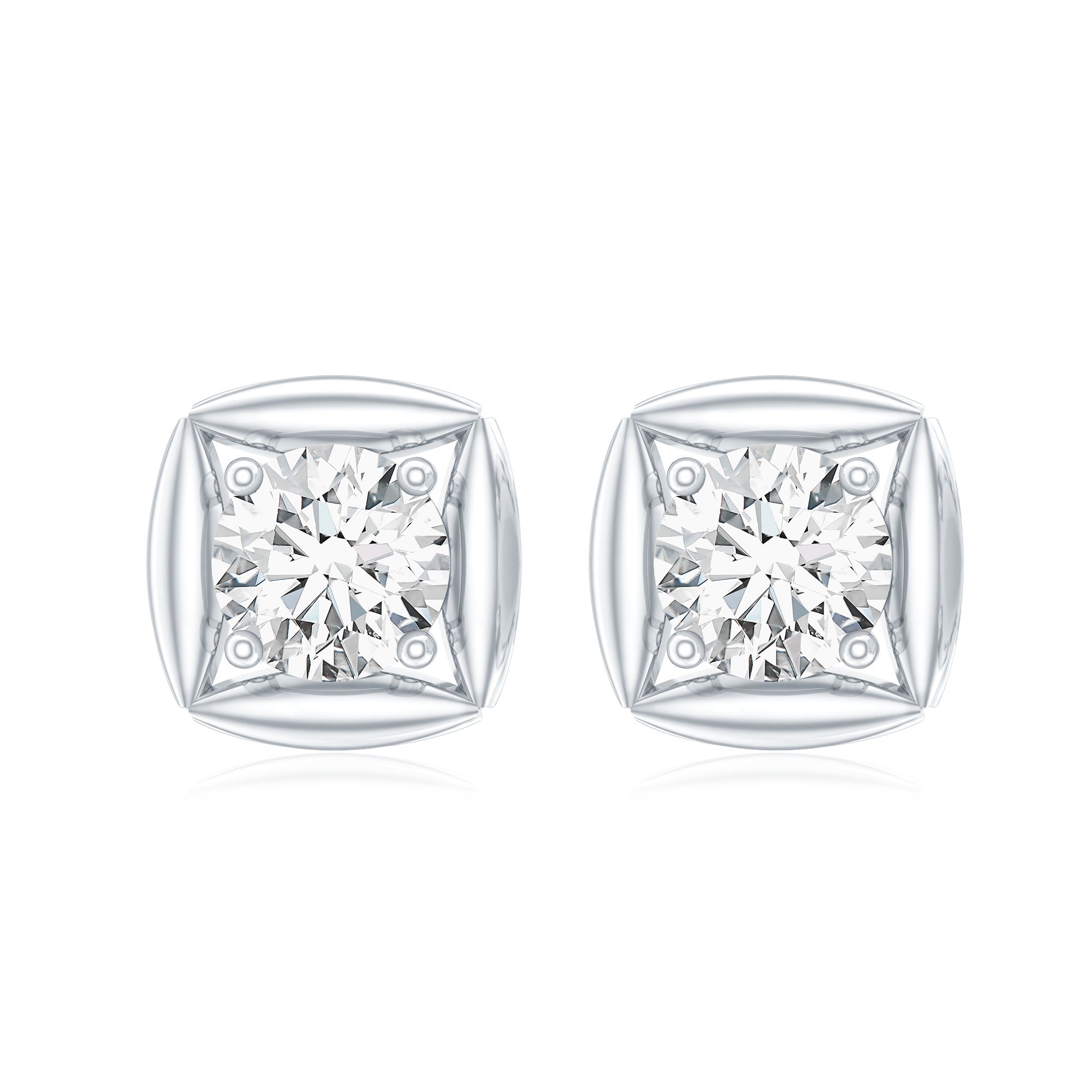 1 CT Solitaire Moissanite Stud Earrings for Women D-VS1 - Rosec Jewels