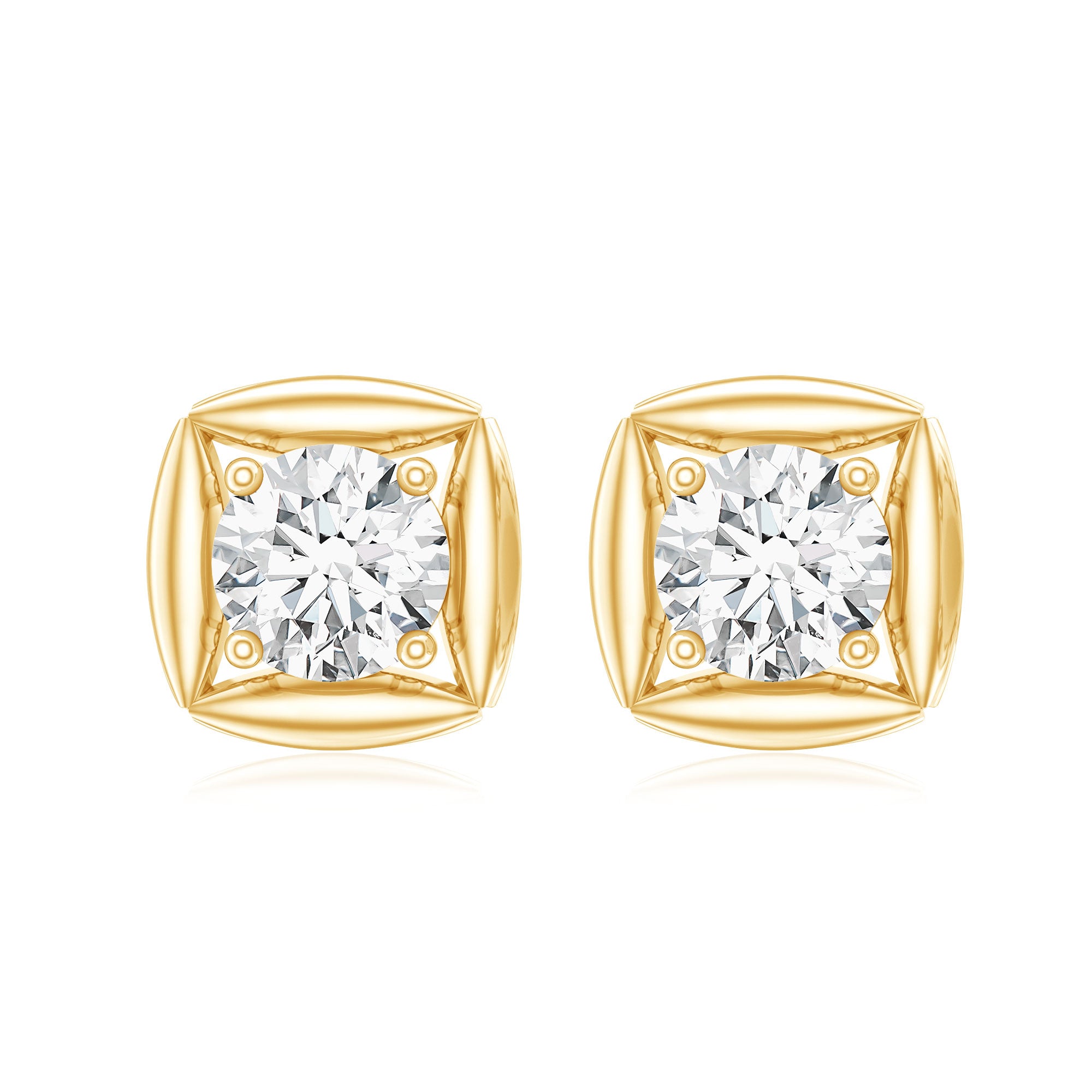 1 CT Solitaire Moissanite Stud Earrings for Women D-VS1 - Rosec Jewels