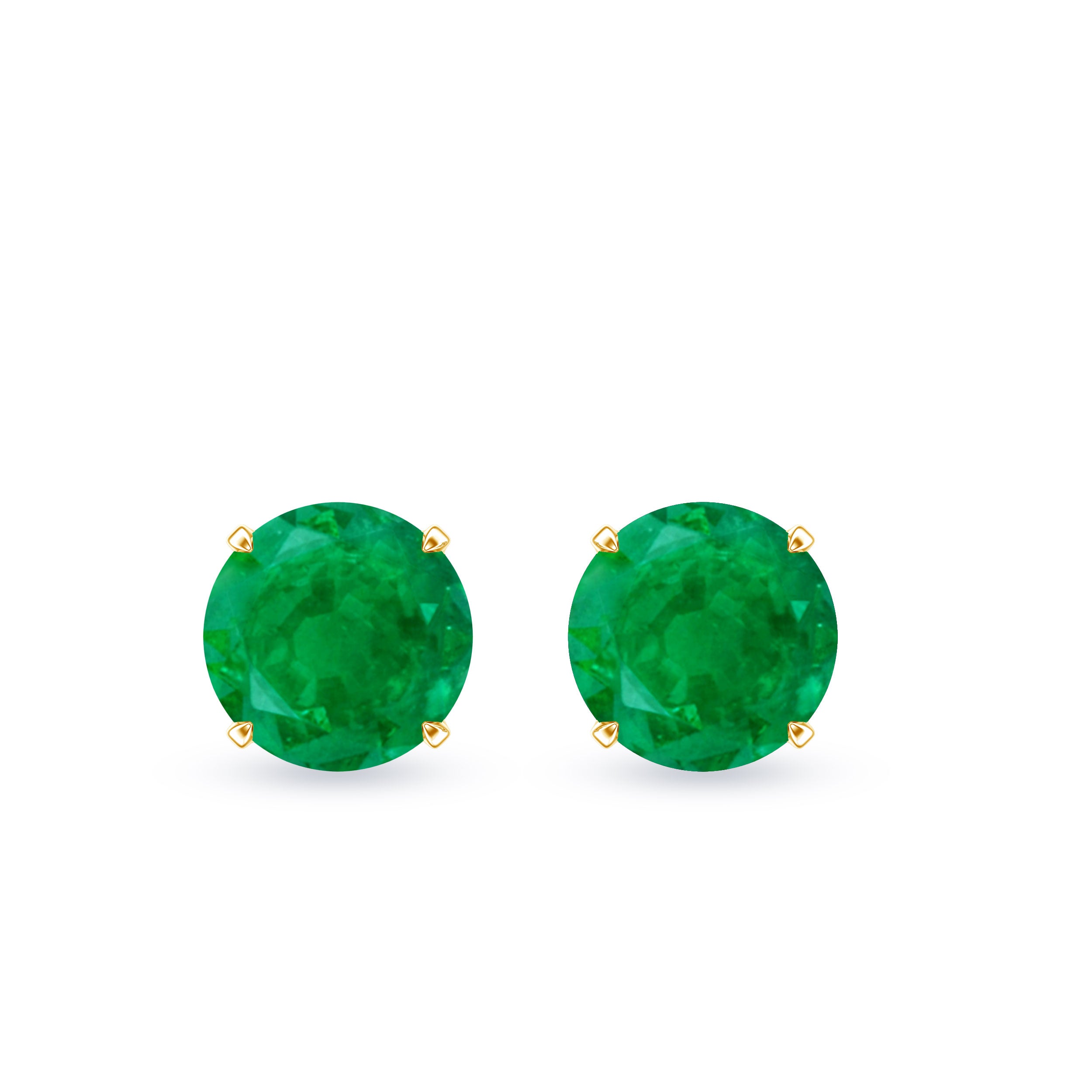 Natural Emerald Stud Earrings with Screw Back AAA - Rosec Jewels