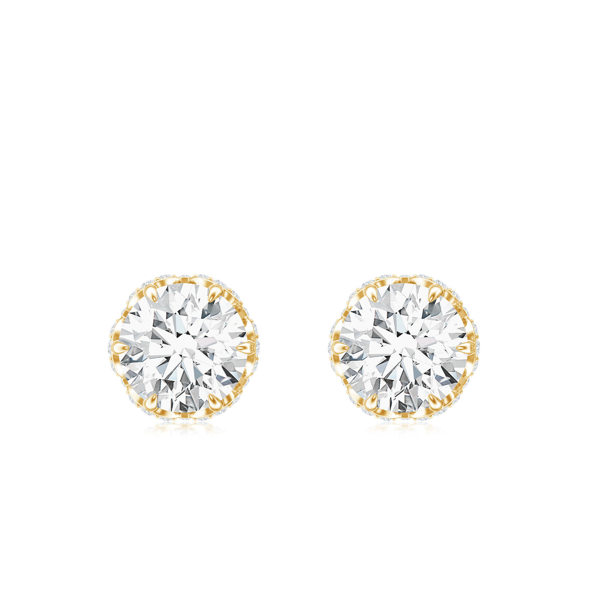 Designer 1 Carat Moissanite Stud Earrings with Screw Back D-VS1 - Rosec Jewels