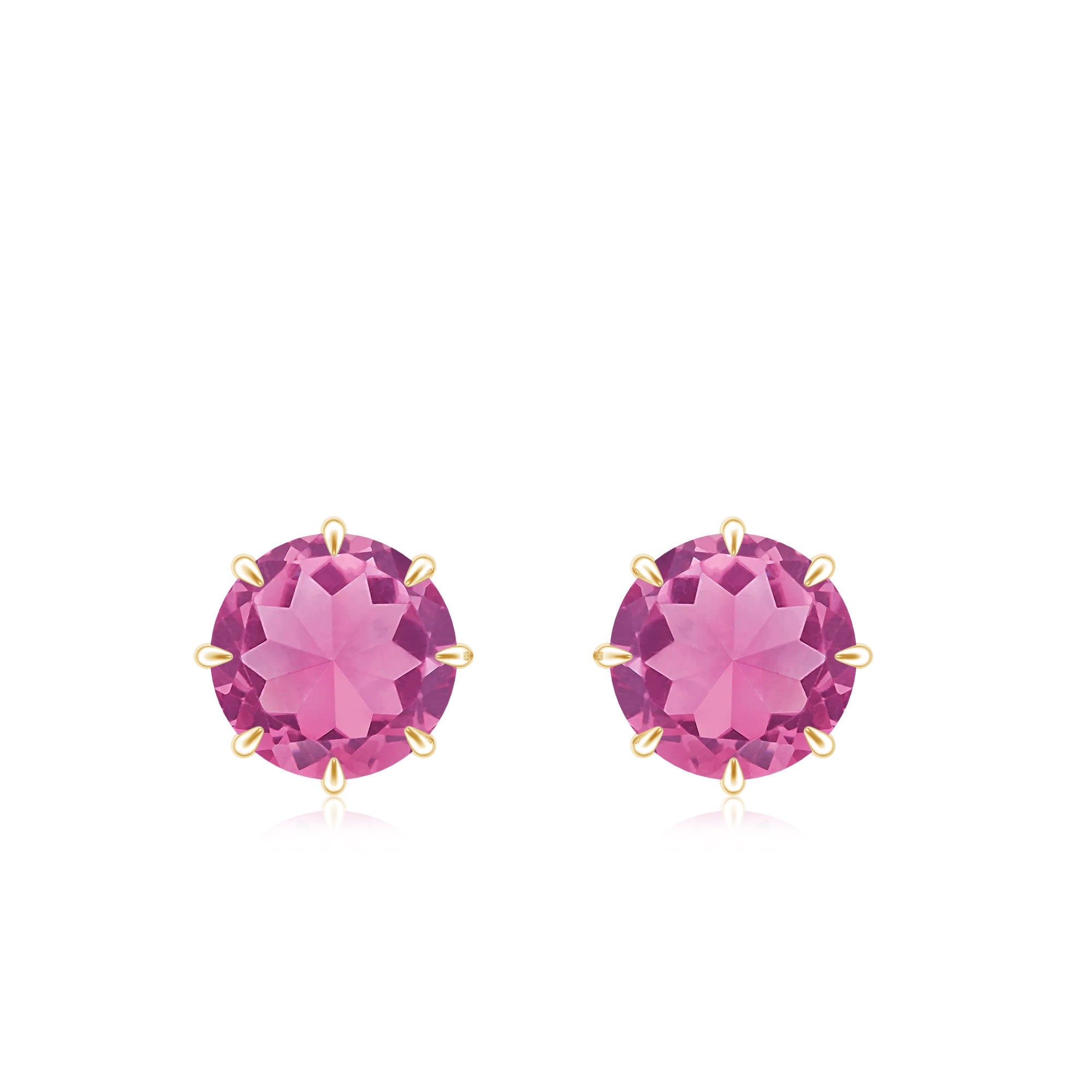 Genuine 0.9 Carat Pink Tourmaline Stud Earrings with Screw Back AAA - Rosec Jewels