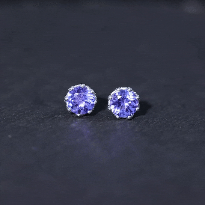 1 Carat Tanzanite Studs AAA - Rosec Jewels