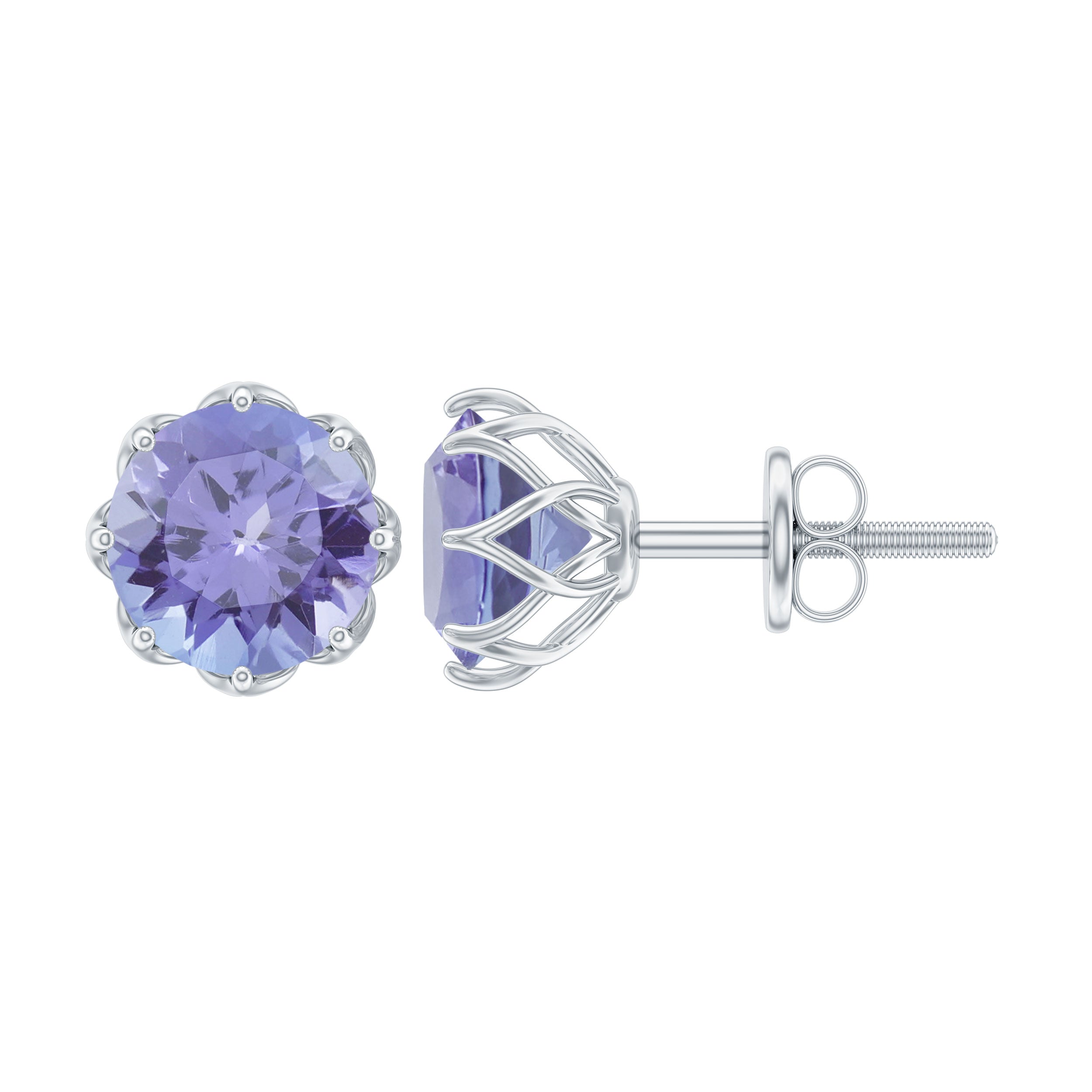 1 Carat Tanzanite Studs AAA - Rosec Jewels