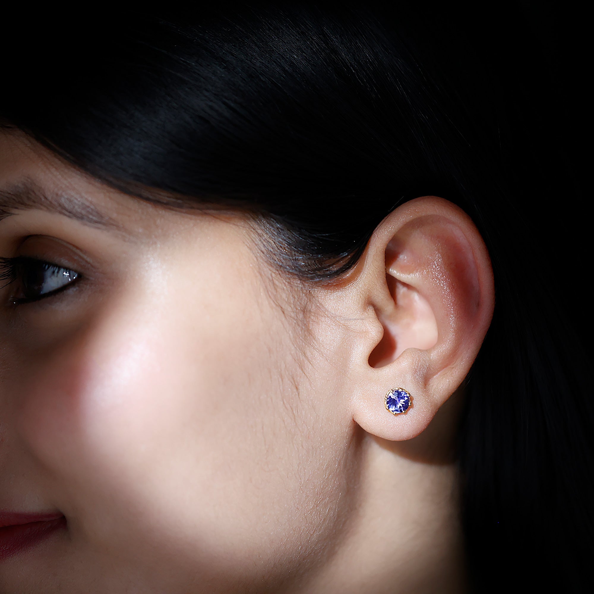 1 Carat Tanzanite Studs AAA - Rosec Jewels