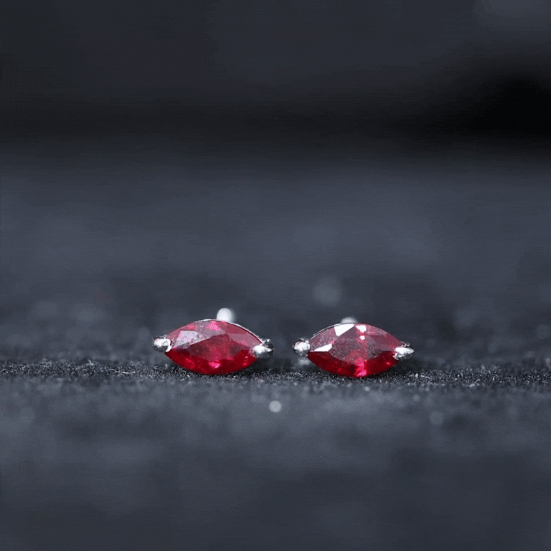 1.5 Carat Marquise Cut Lab Grown Ruby Stud Earrings AAAA - Rosec Jewels