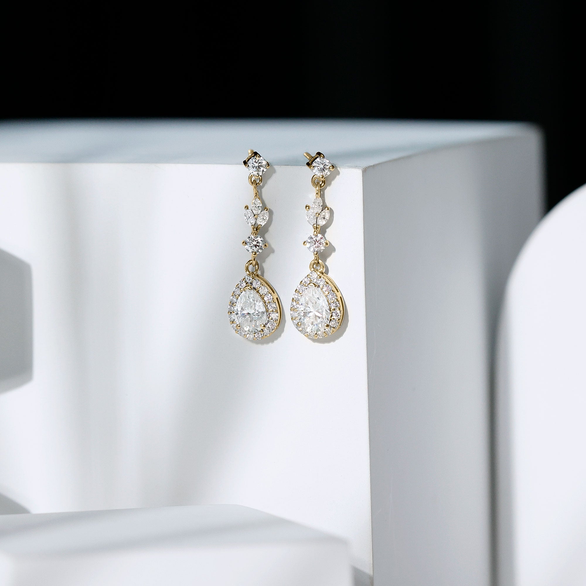 Certified Lab Grown Diamond Dangling Earrings Lab - ( EF-VS ) - Rosec Jewels