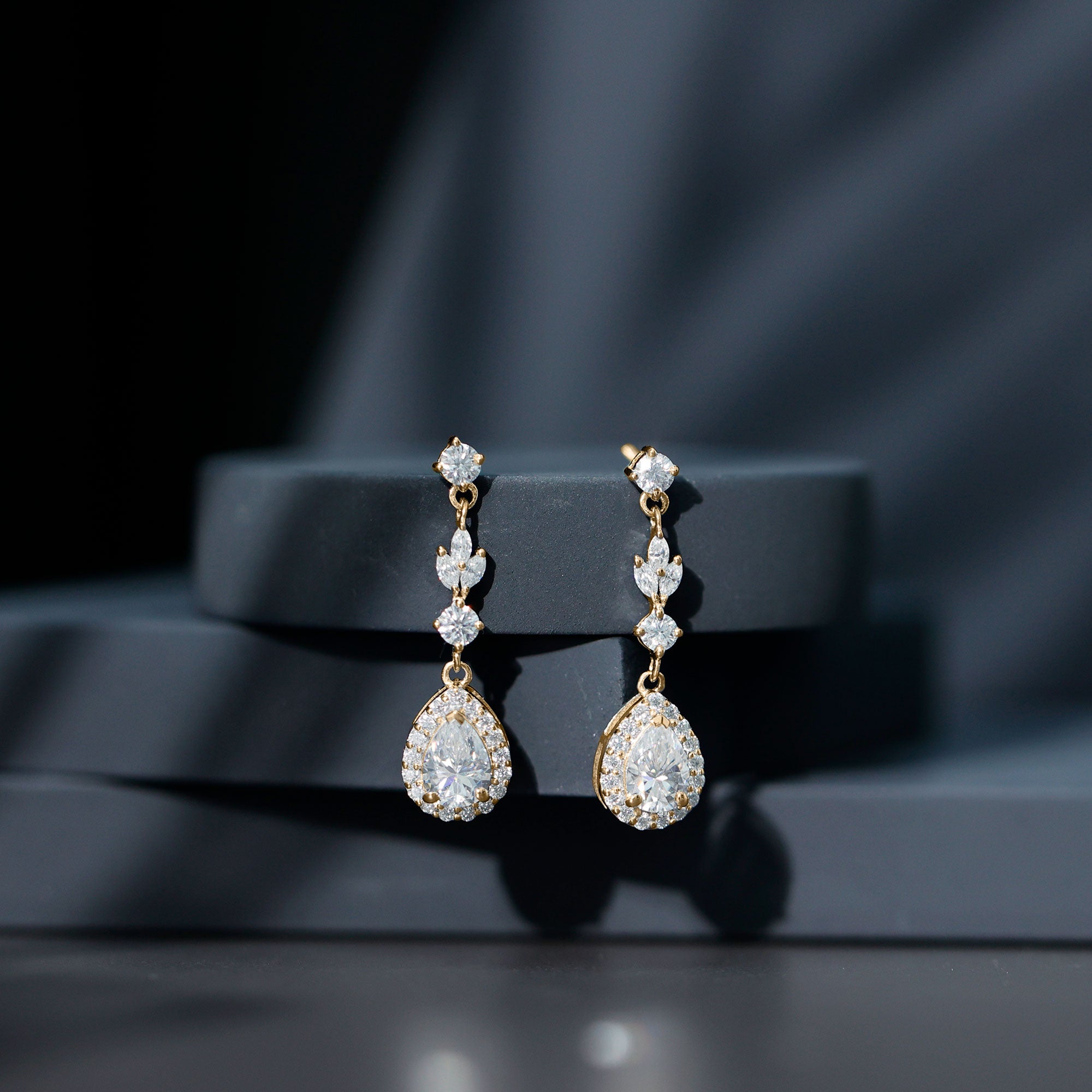 Certified Lab Grown Diamond Dangling Earrings Lab - ( EF-VS ) - Rosec Jewels