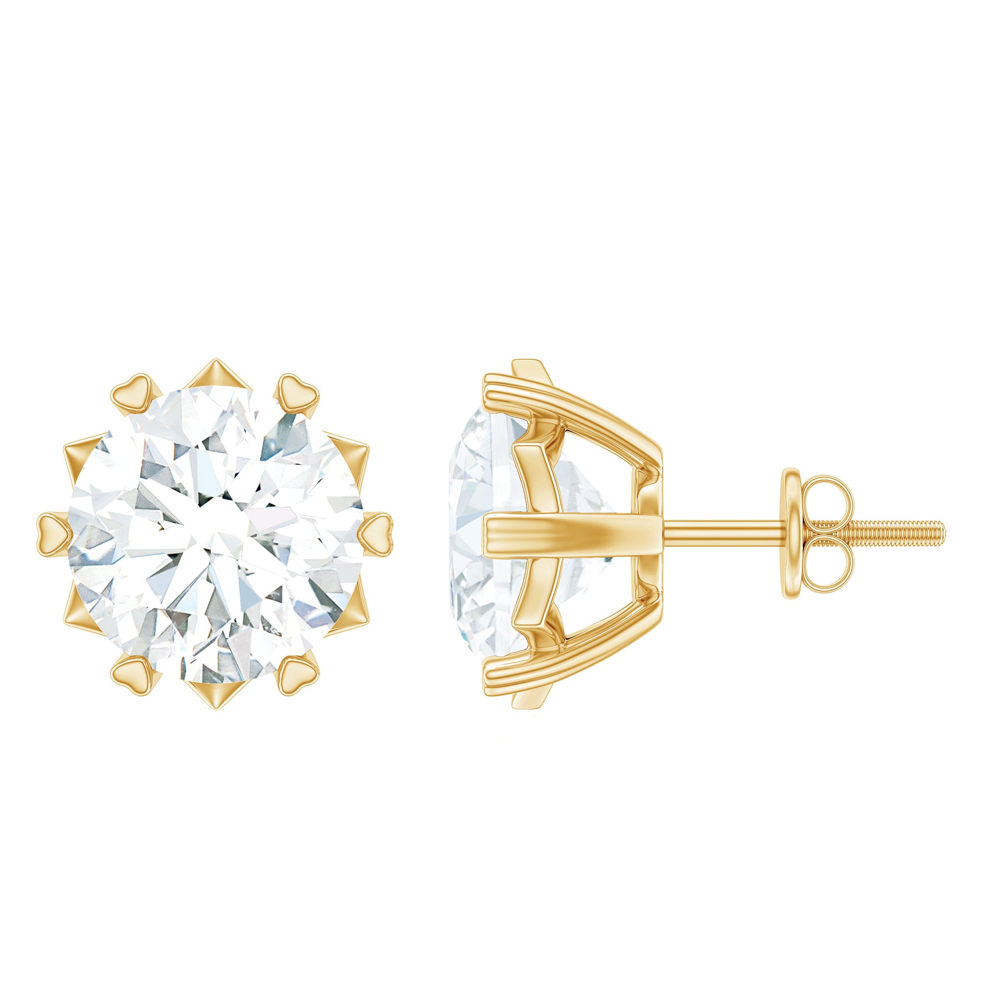 Rosec Jewels-Certified 7 mm Lab Created Diamond 2 Carat Earrings