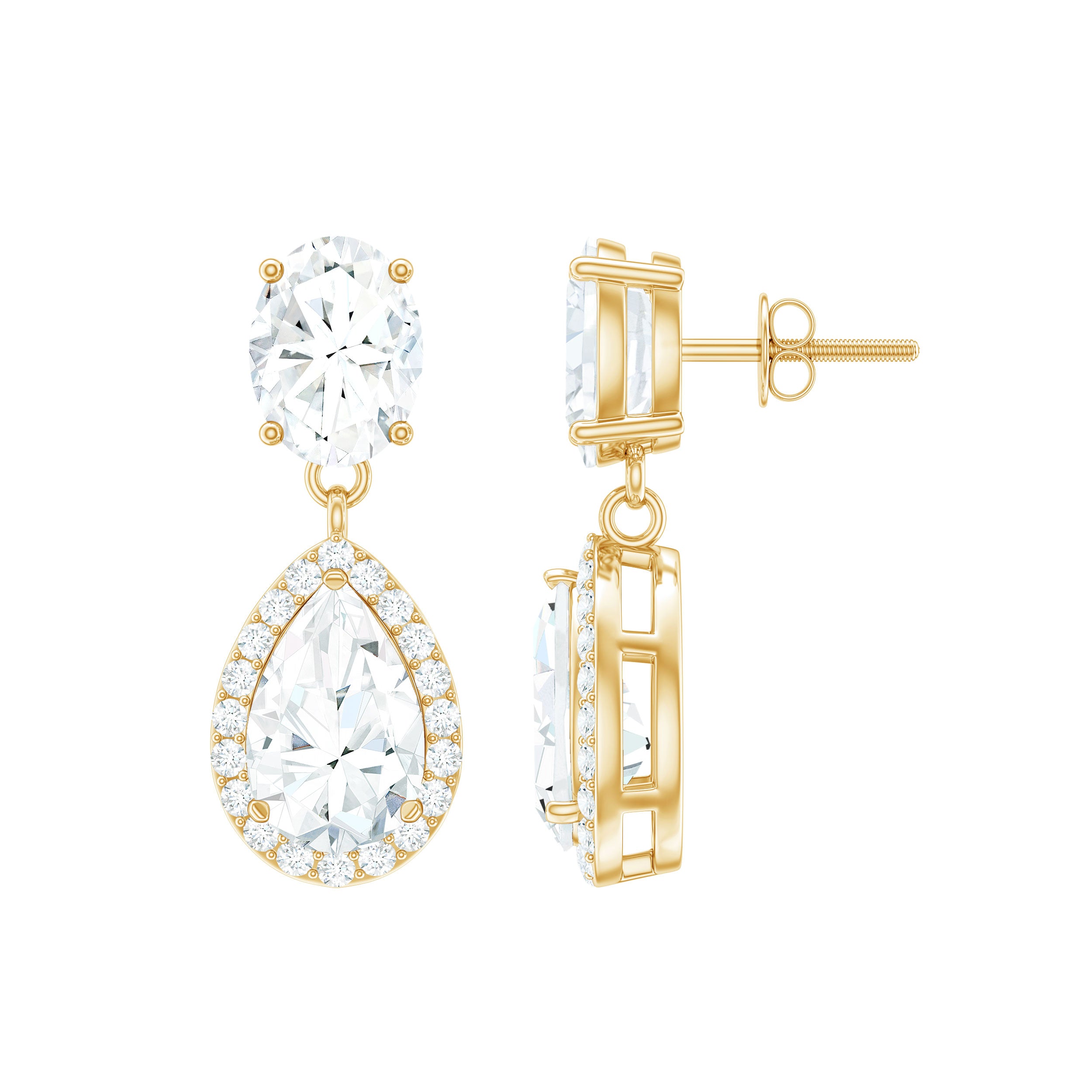Rosec Jewels-Dangling Lab Grown Diamond Bridal Earrings