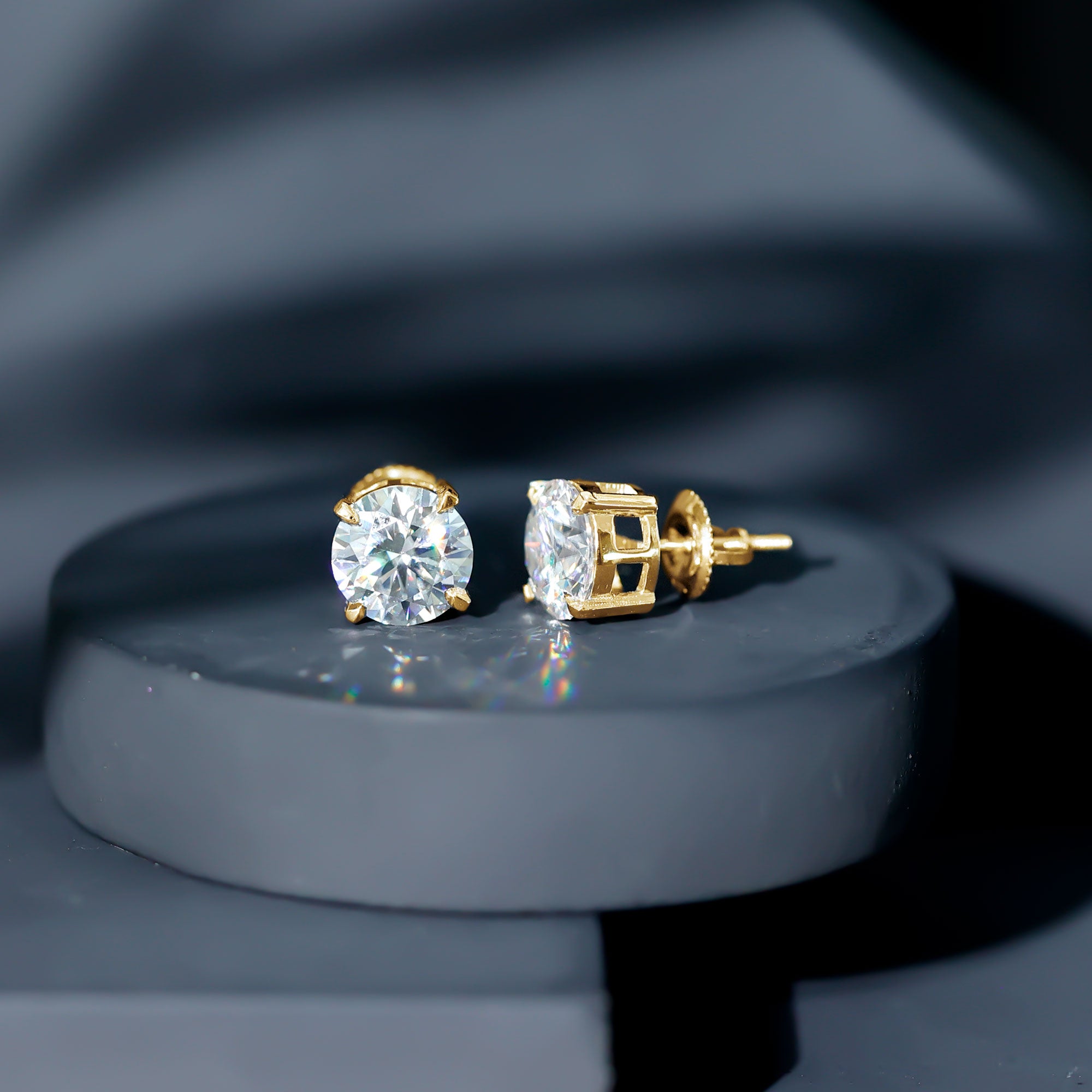 Prong Set Lab Created Diamond Solitaire Stud Earrings Lab - ( EF-VS ) - Rosec Jewels