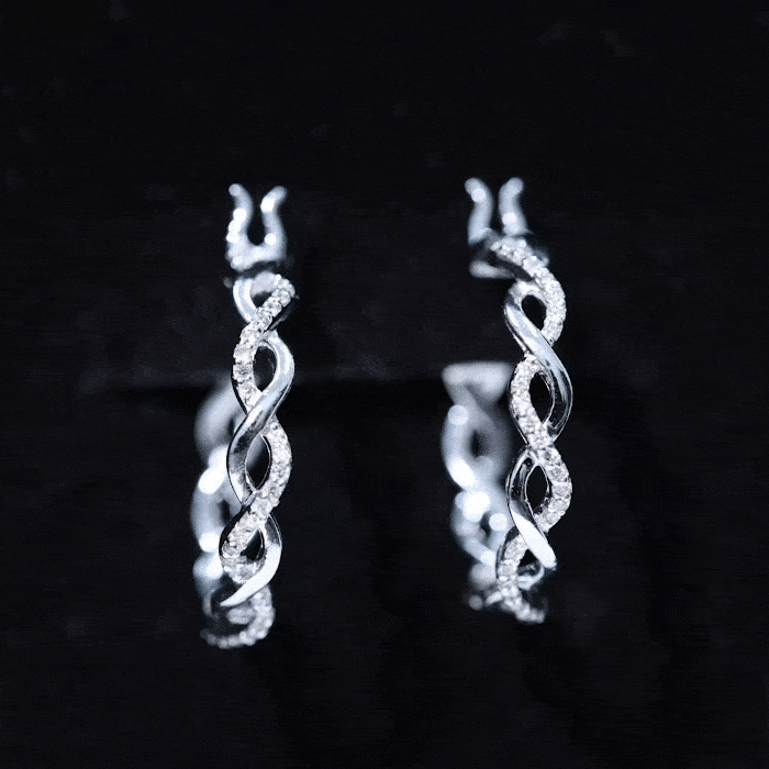 Certified Lab Created Diamond Hoops for Women Lab - ( EF-VS ) - Rosec Jewels