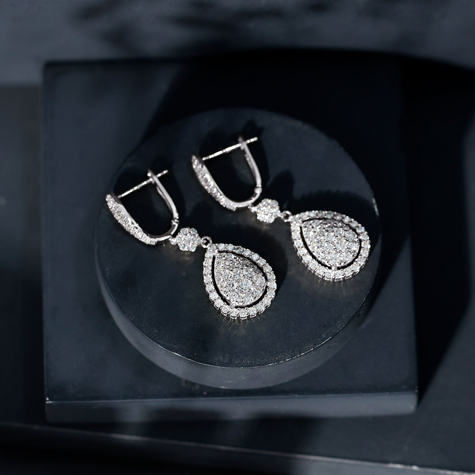 Lab Grown Diamond Bridal Drop Earrings Lab - ( EF-VS ) - Rosec Jewels