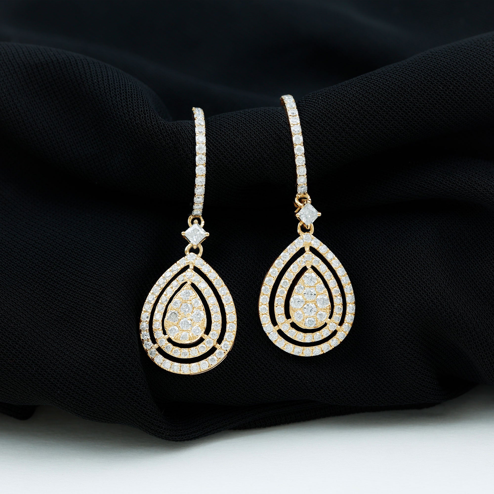 Certified Lab Created Diamond Wedding Earrings For Bride Lab - ( EF-VS ) - Rosec Jewels