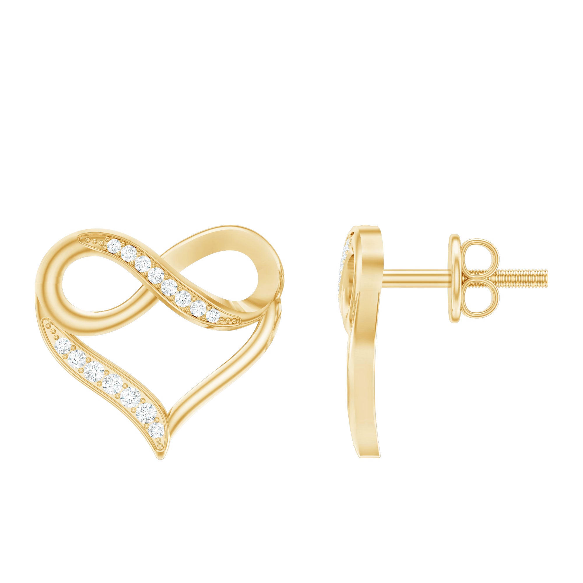 Rosec Jewels-Certified Lab Created Diamond Heart Infinity Stud Earrings
