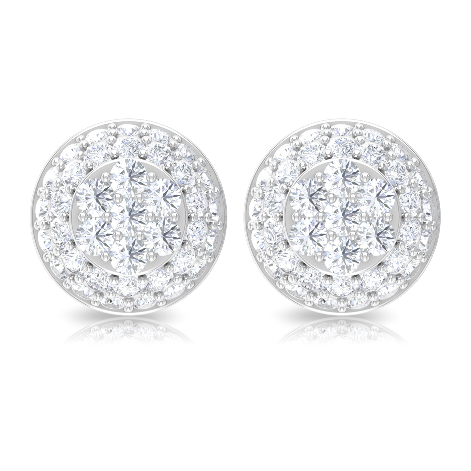 Certified Diamond Bridal Stud Earring with Screw Back Natural - ( HI-SI ) - Rosec Jewels