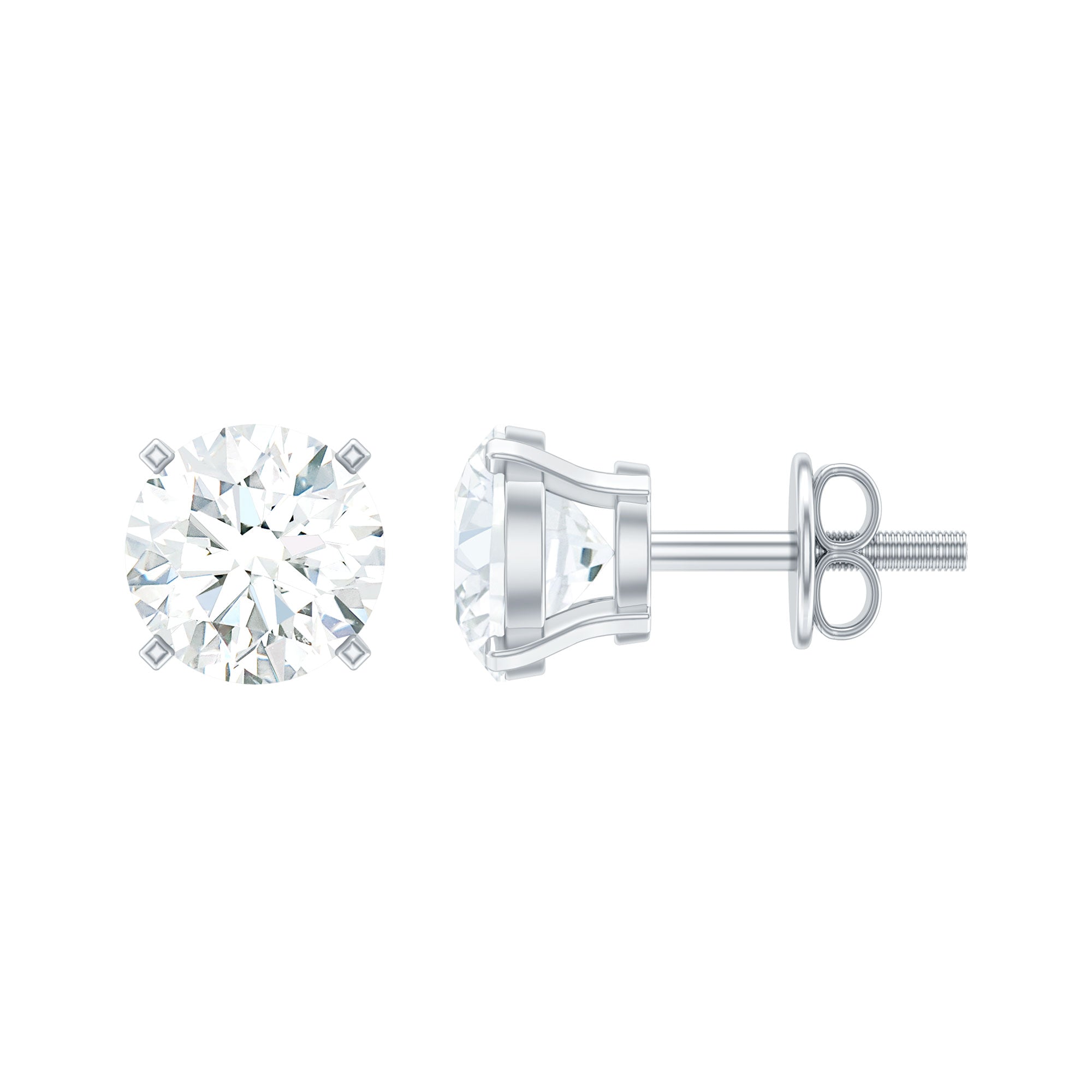 5 MM Round Shape Solitaire Moissanite Stud Earrings