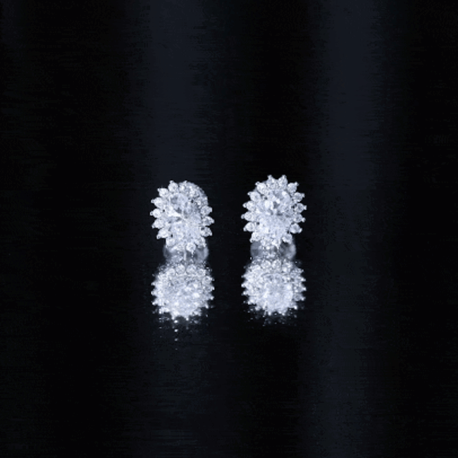 2.25 CT Oval Moissanite Classic Stud Earrings With Halo D-VS1 - Rosec Jewels