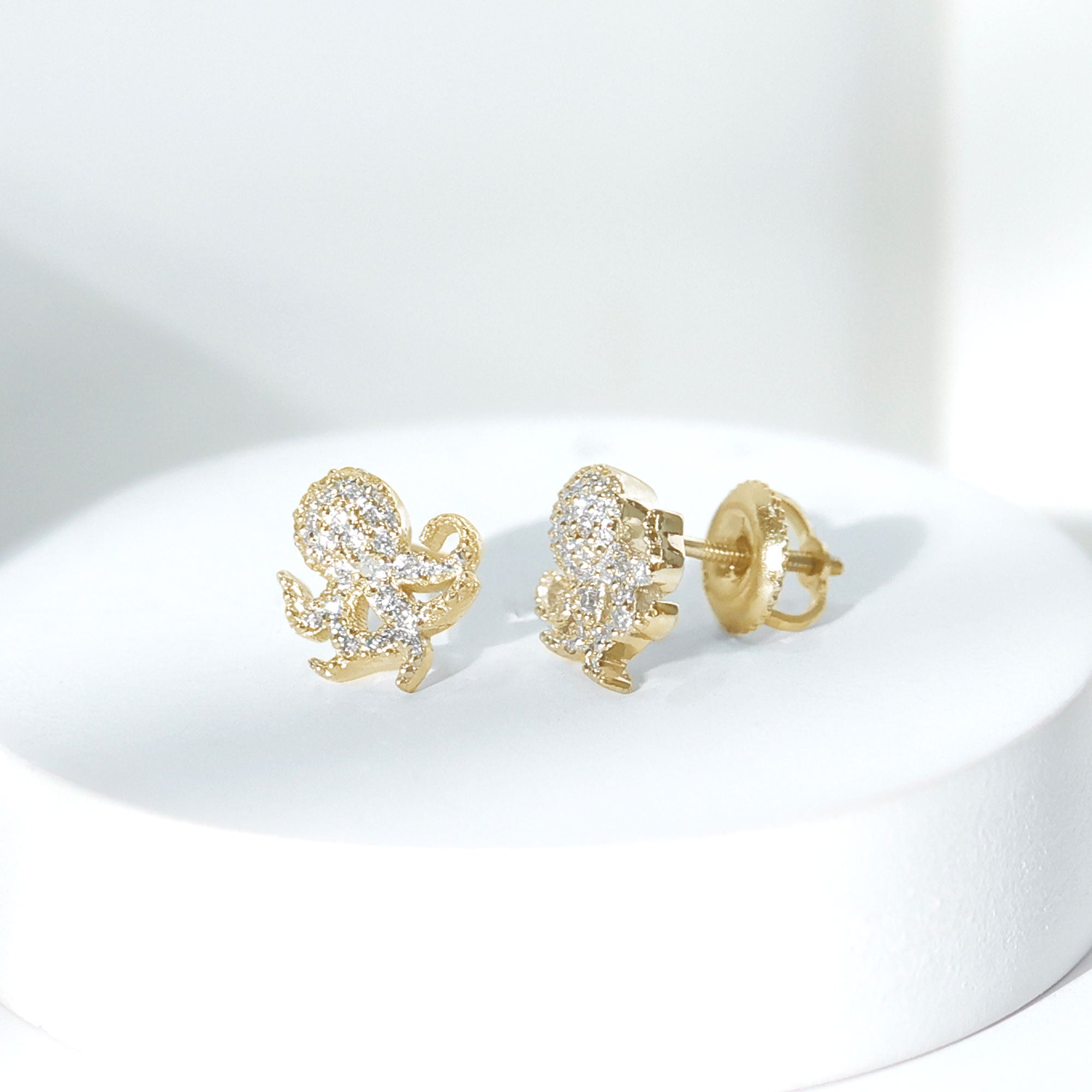 Real Diamond Octopus Stud Earrings for Women Natural - ( HI-SI ) - Rosec Jewels