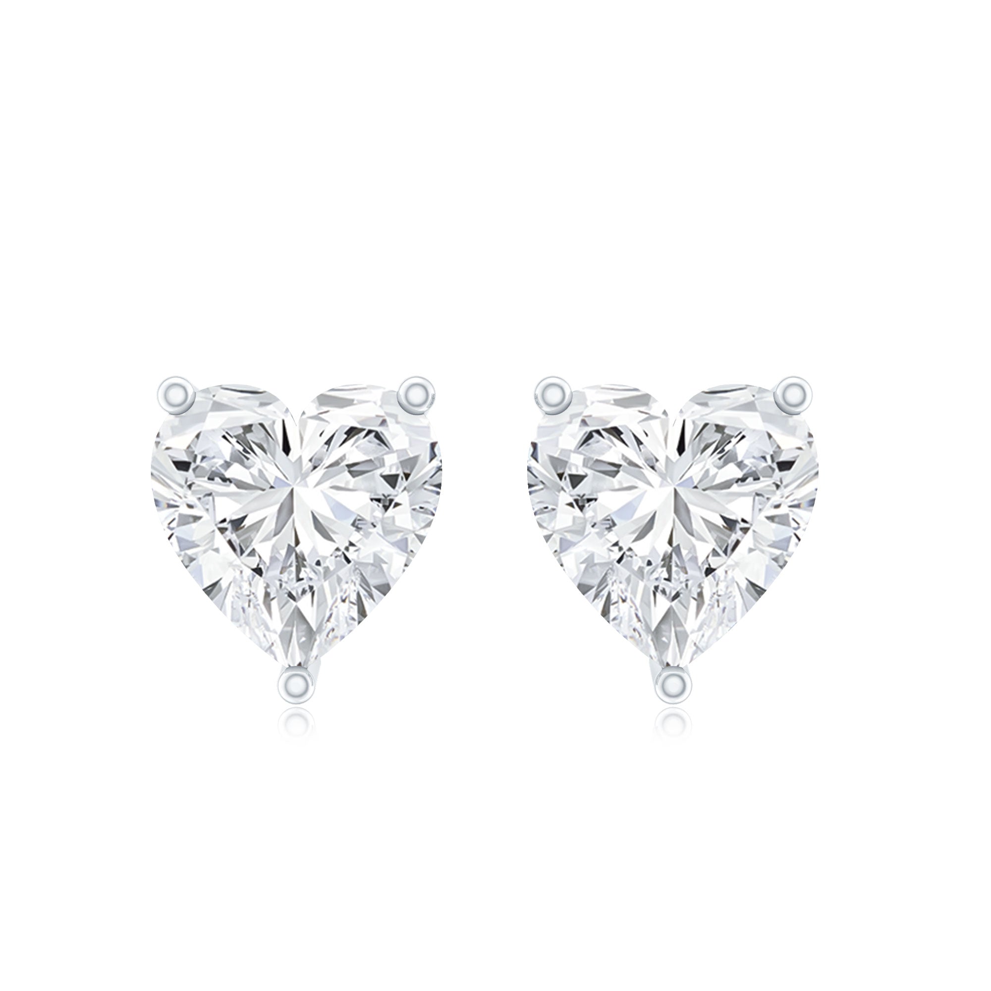 Certified 3 Carat Moissanite Heart Earrings For Women D-VS1 - Rosec Jewels