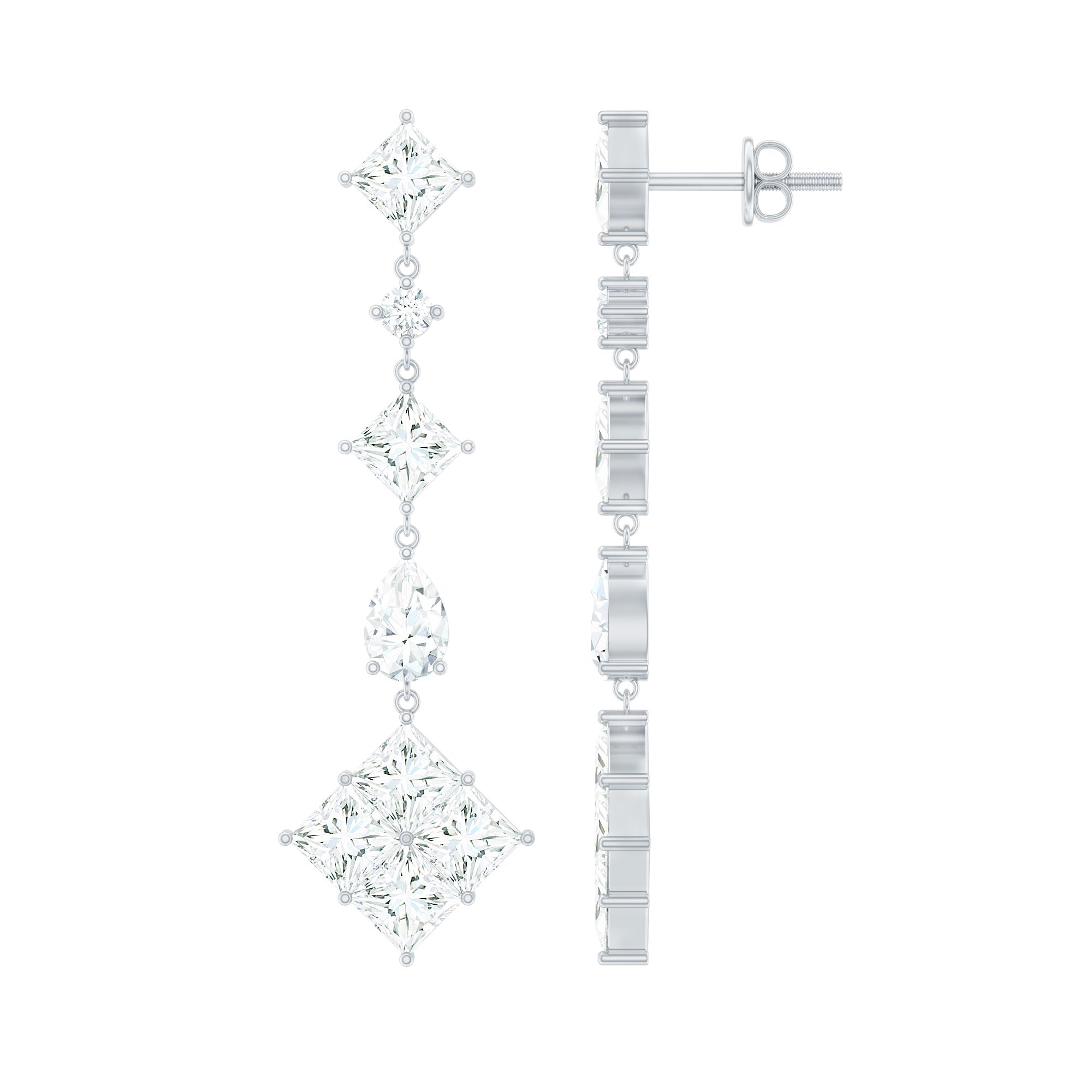 Certified Moissanite Wedding Dangle Earrings for Women