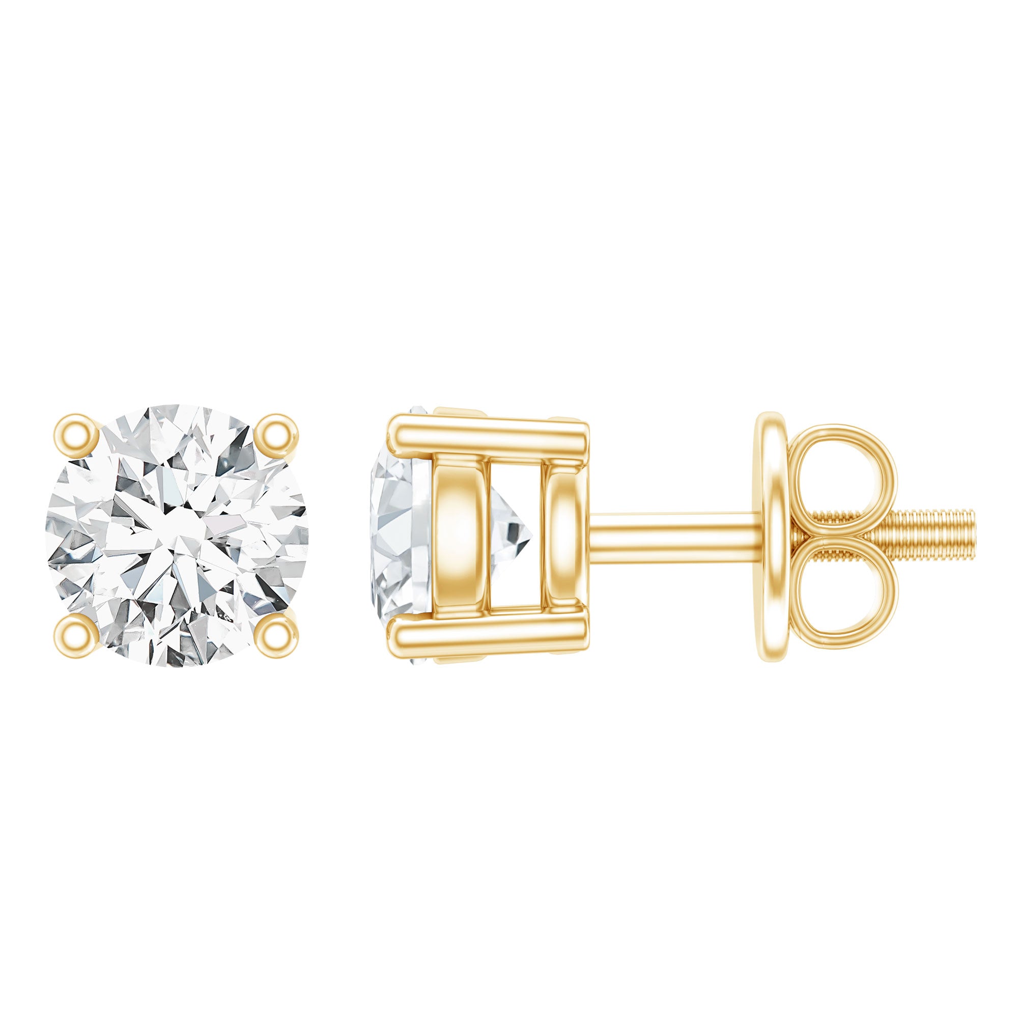Brilliant Cut Diamond Stud Earrings in Prong Setting Lab - ( EF-VS ) - Rosec Jewels