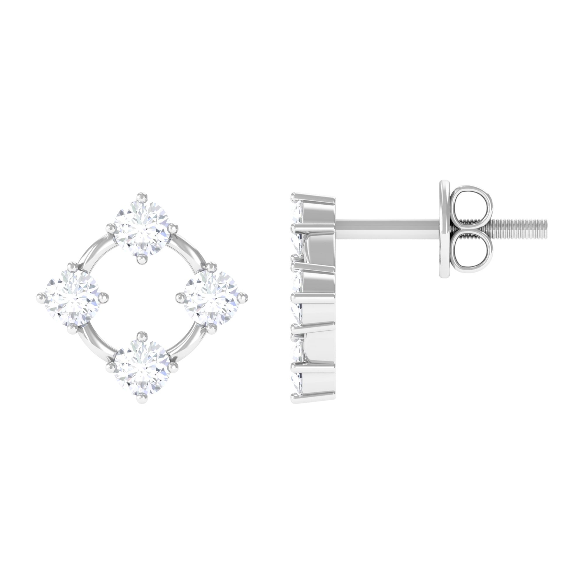 Rosec Jewels-1/2 CT Simple Diamond Gold Stud Earrings