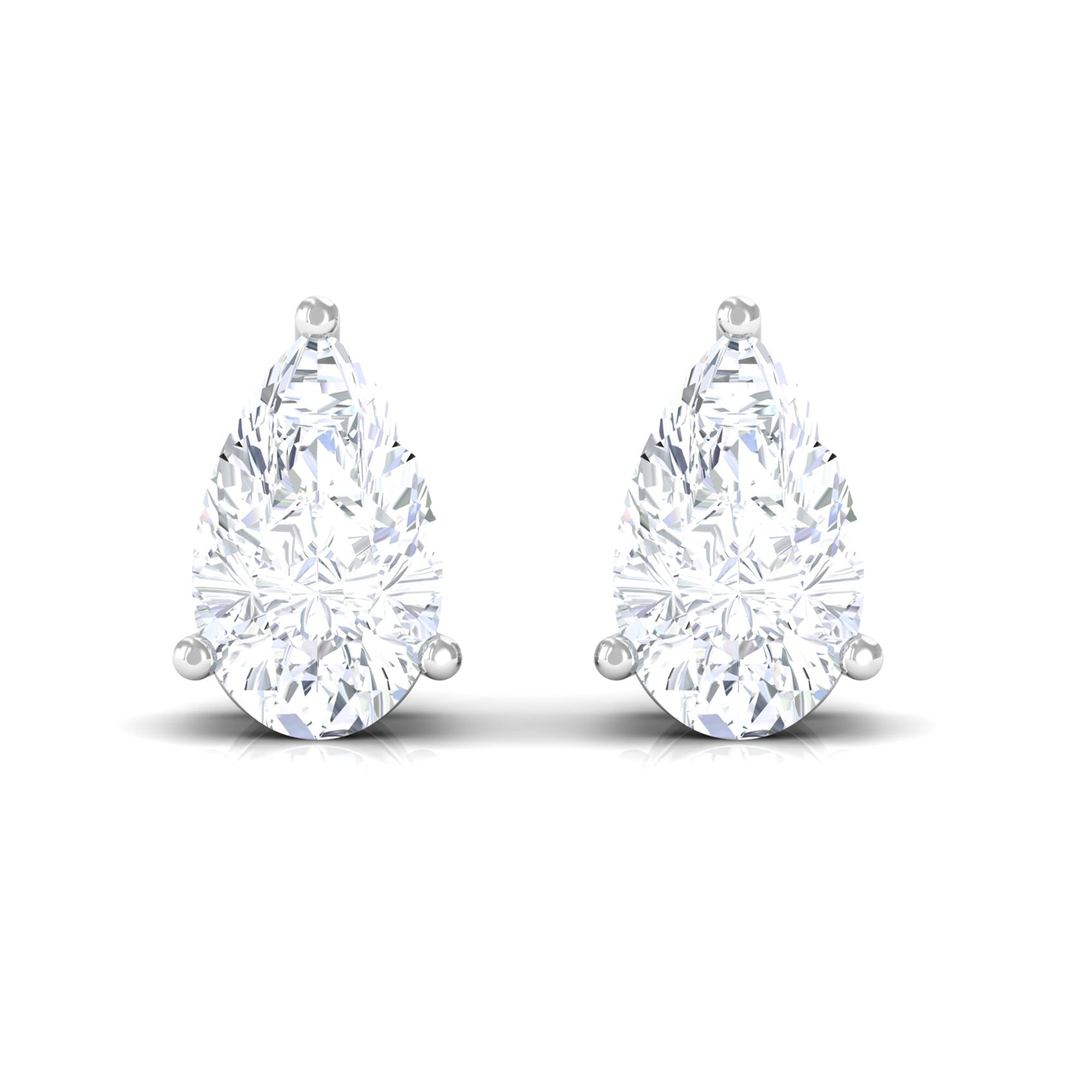 Rosec Jewels-Pear Cut Diamond Solitaire Stud Earrings