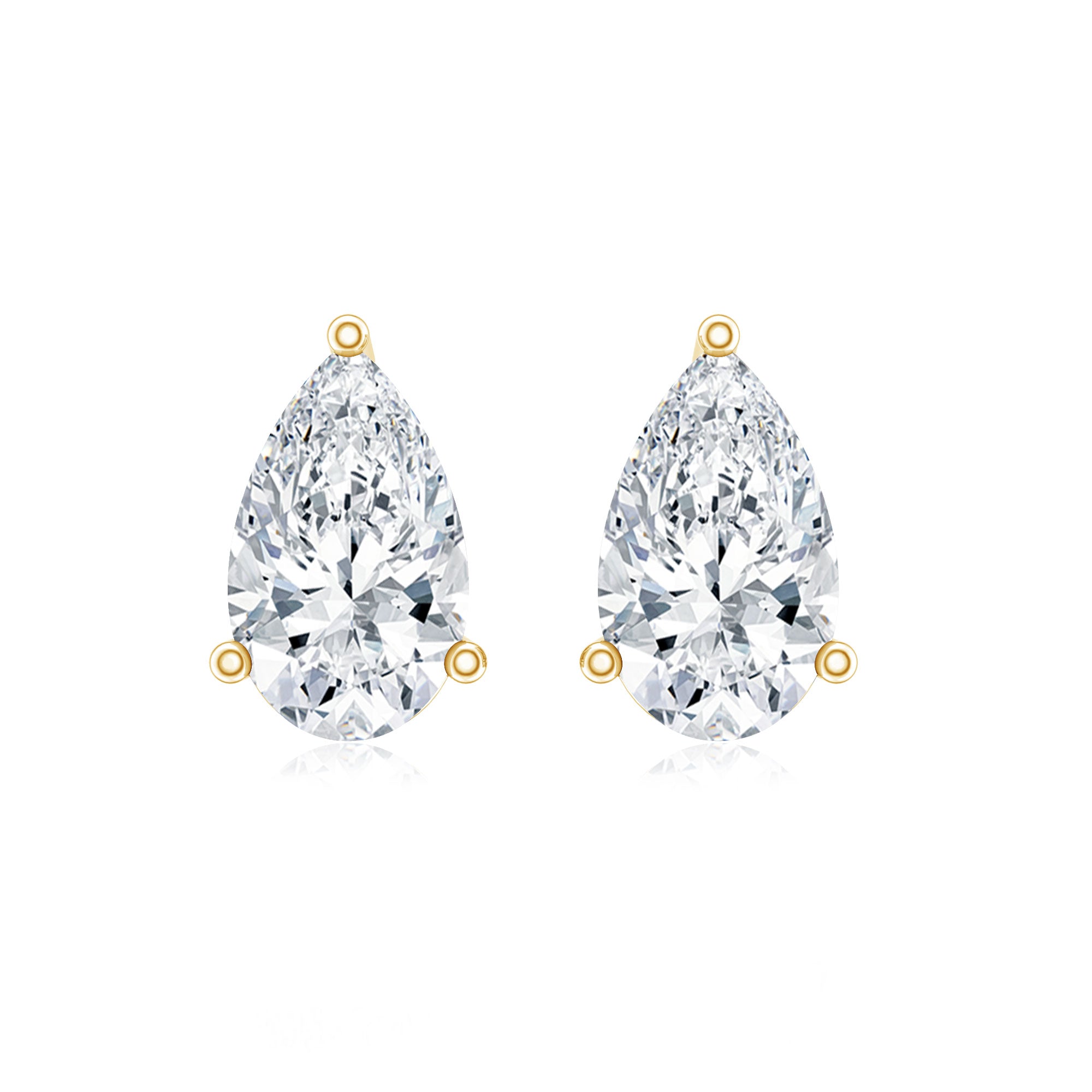Pear Cut Diamond Solitaire Stud Earrings Lab - ( EF-VS ) - Rosec Jewels