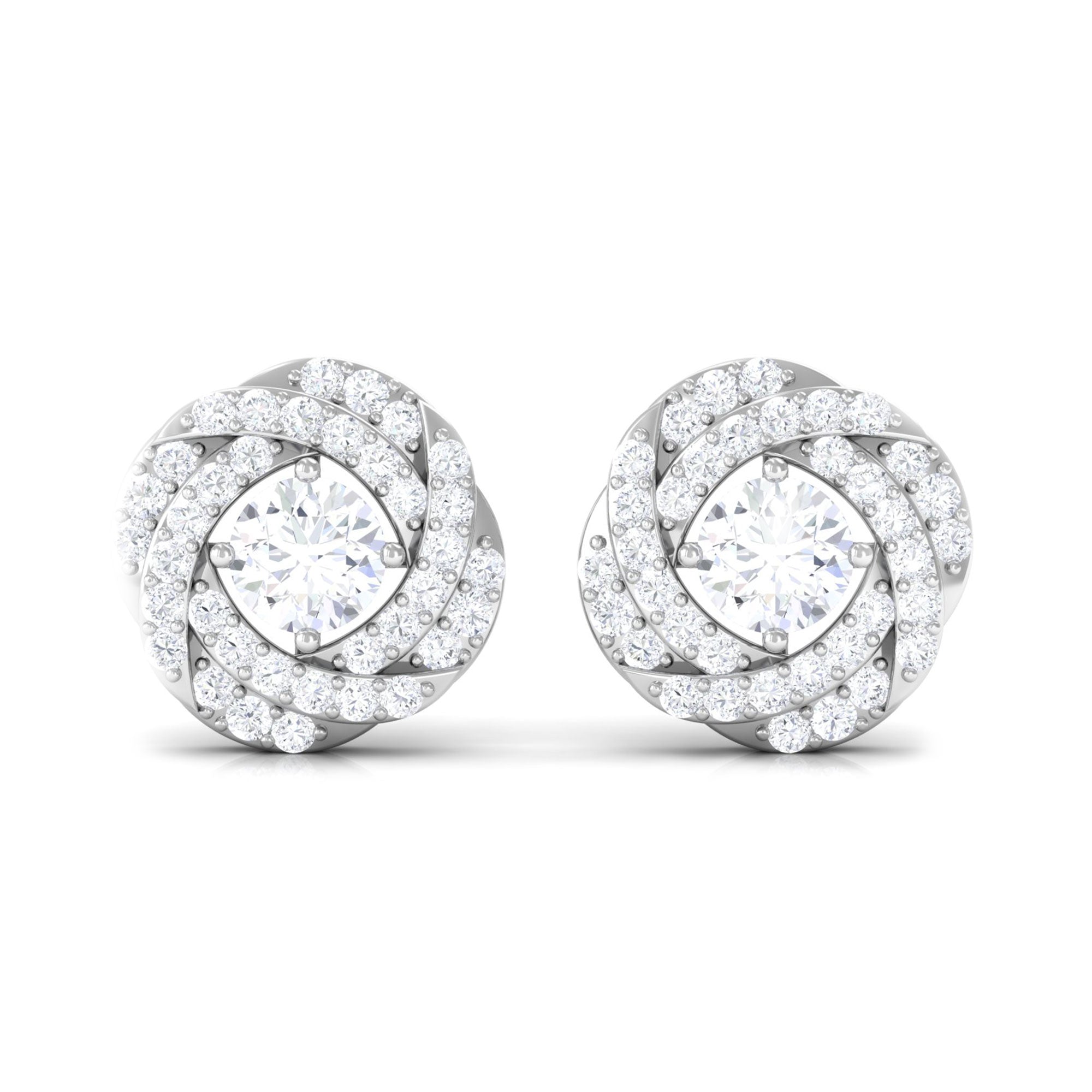 Rosec Jewels-1/2 CT Classic Diamond Swirl Stud Earrings