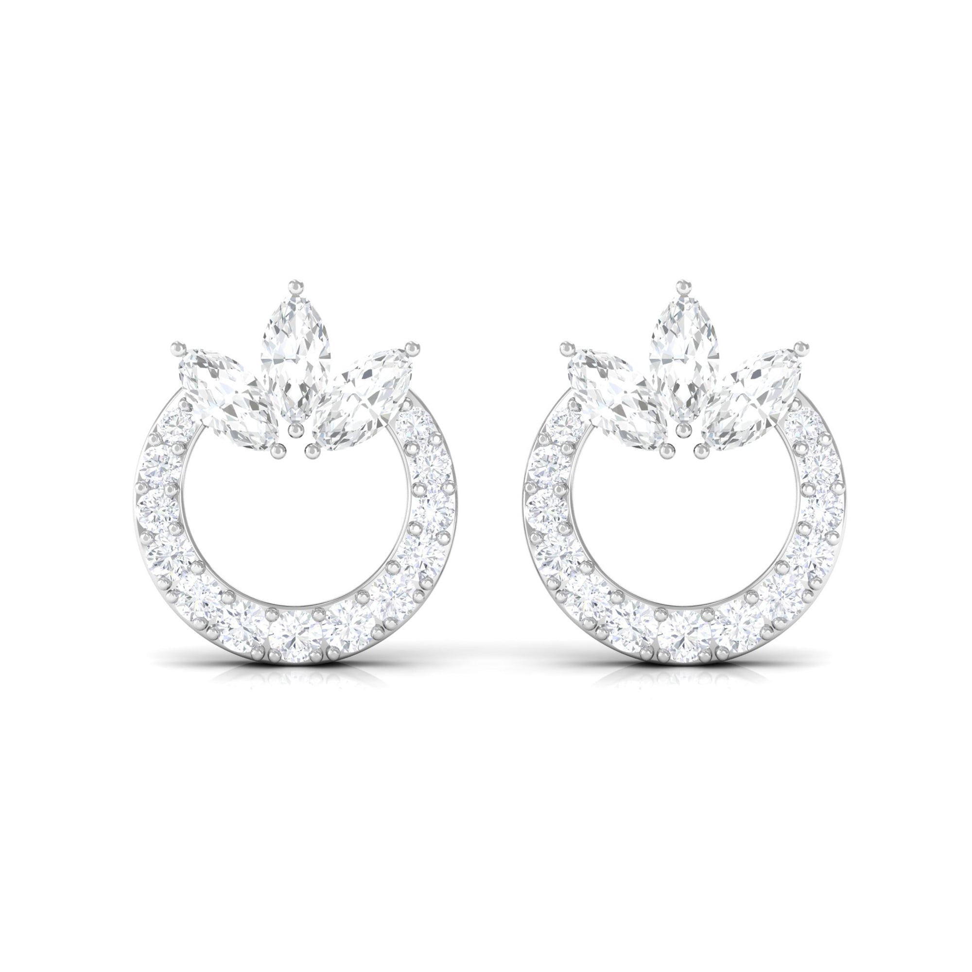 Rosec Jewels-Nature Inspired Diamond Eternity Stud Earrings