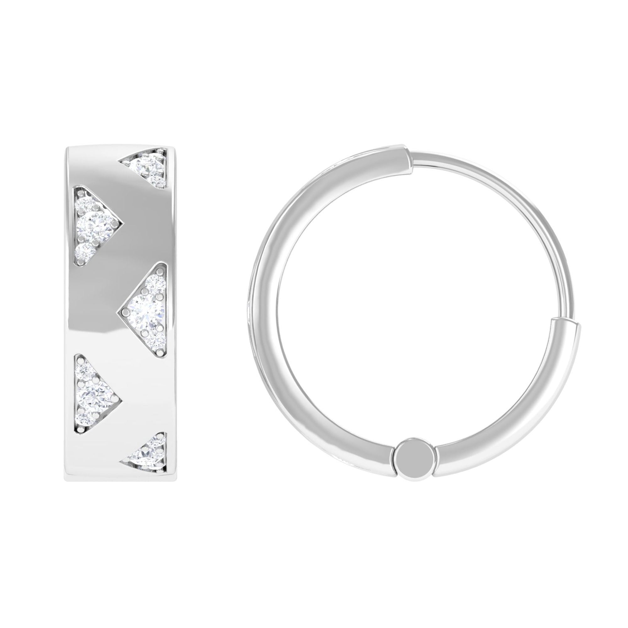 Rosec Jewels-Small Gold Hoop Earrings with Diamond Accents