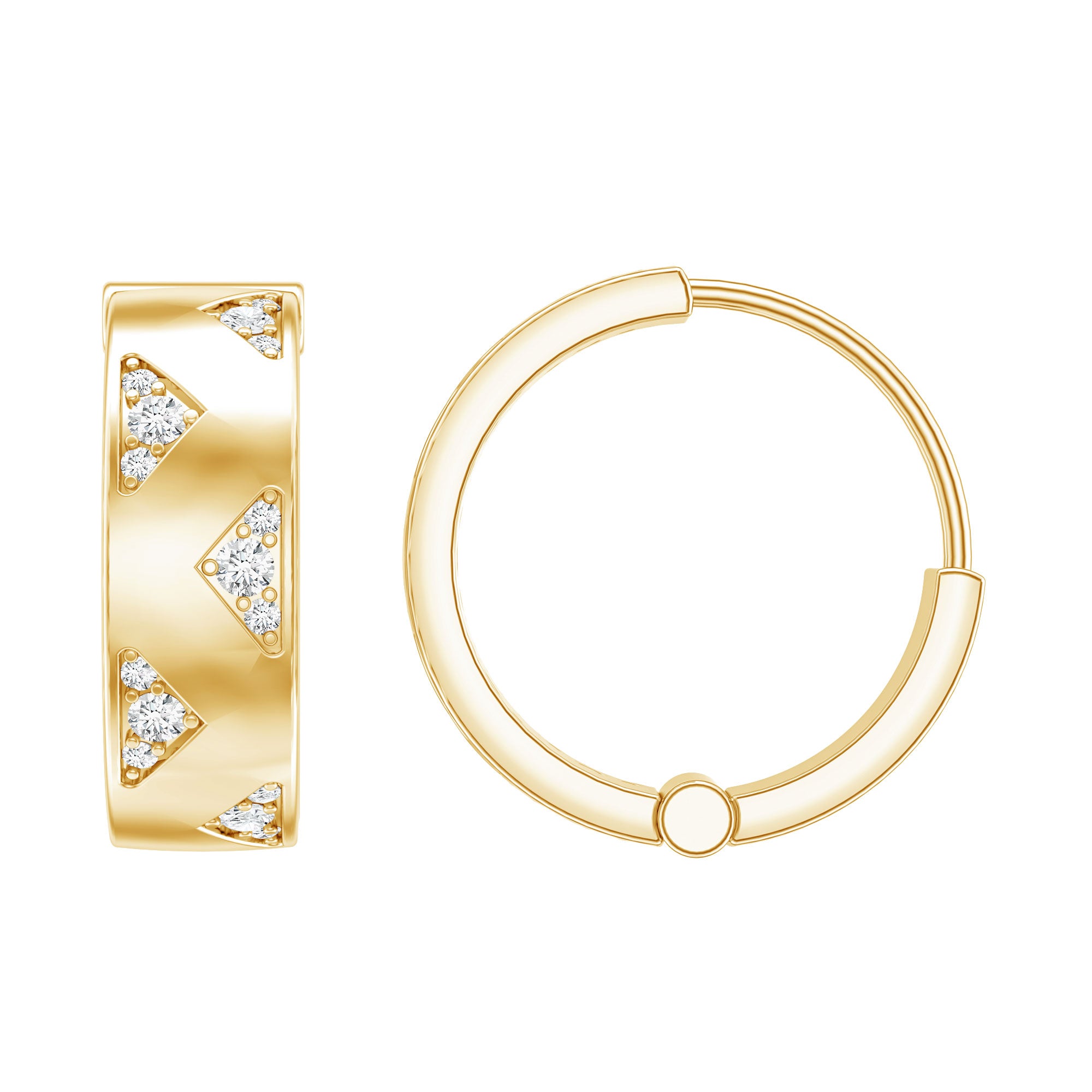 Certified Diamond Hoops For Women Lab - ( EF-VS ) - Rosec Jewels