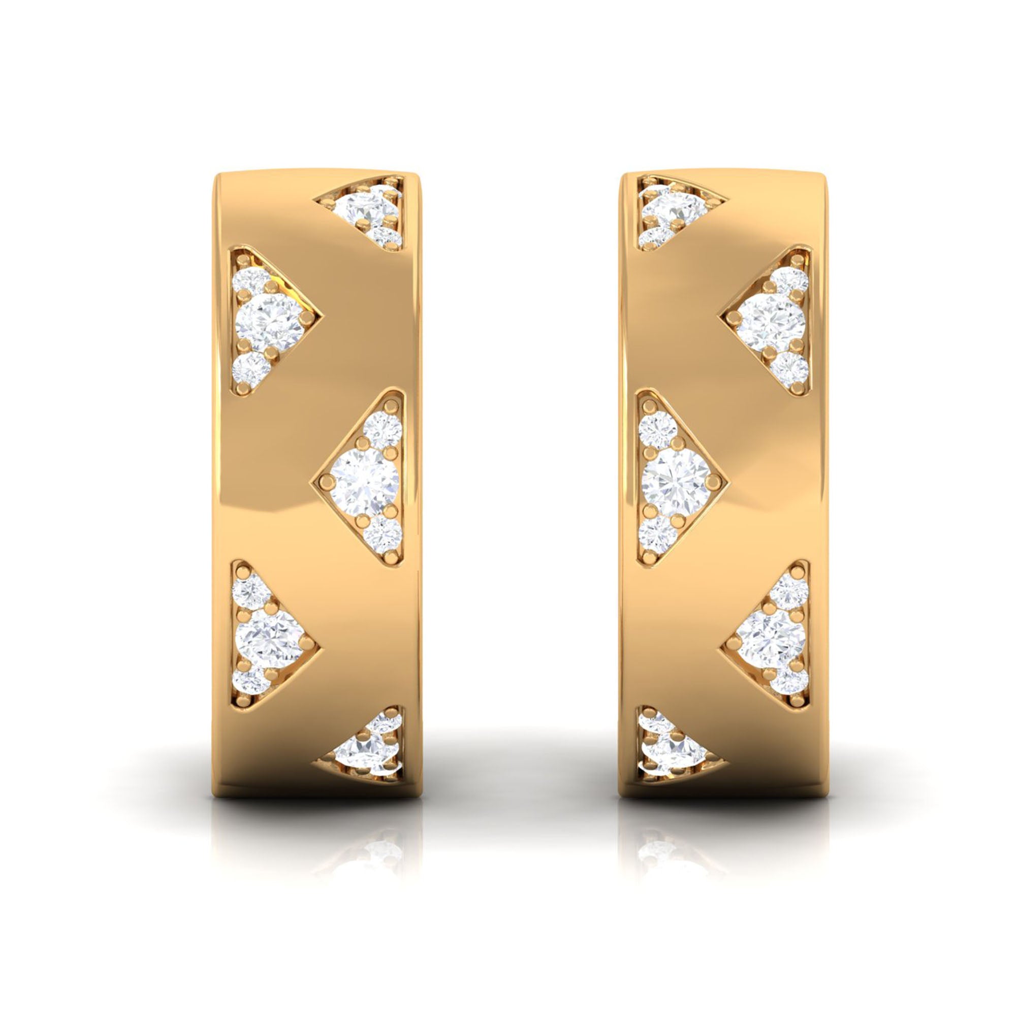 Rosec Jewels-Small Gold Hoop Earrings with Diamond Accents